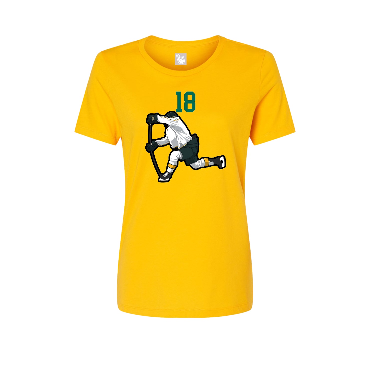 Fitted Women's Tee — Number Top in Gold