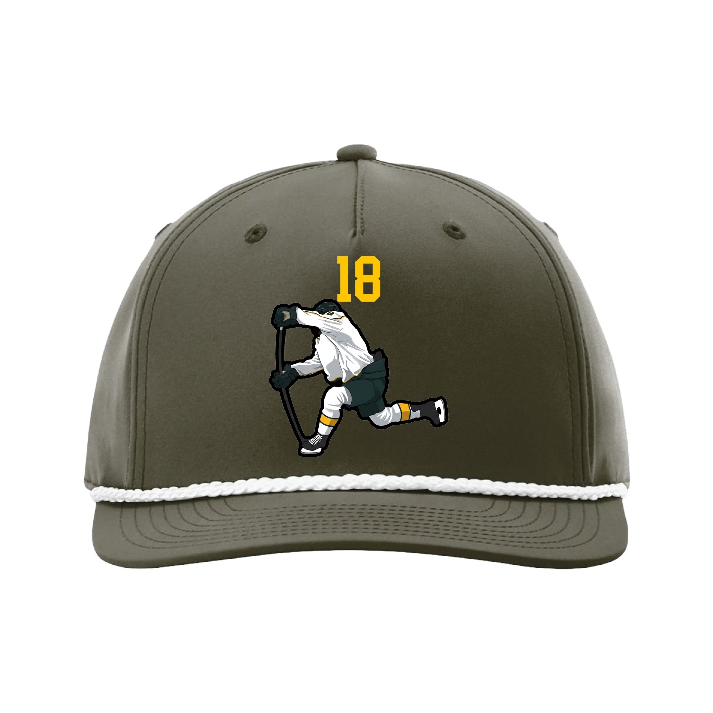 Five-Panel Classic Rope Cap — Number Top in Green