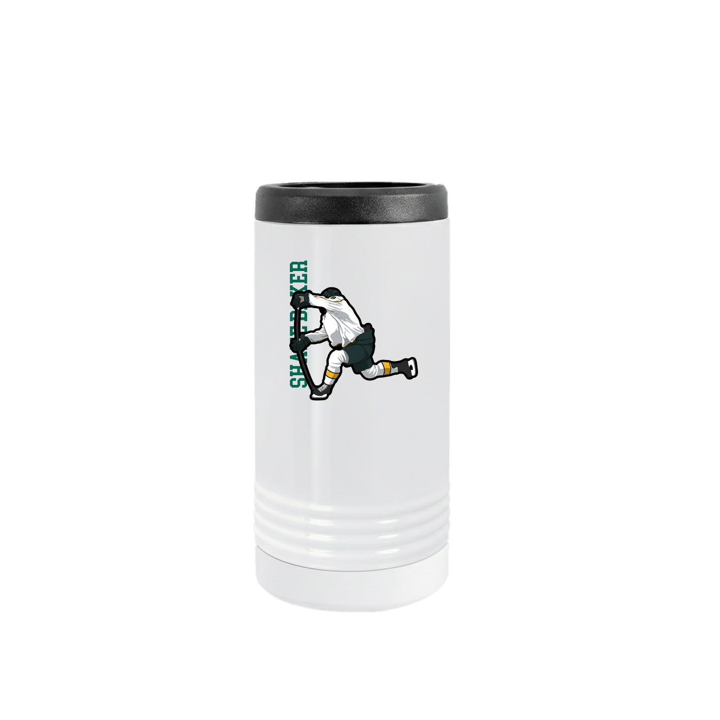Slim Beverage Holder — Name Vertical in White