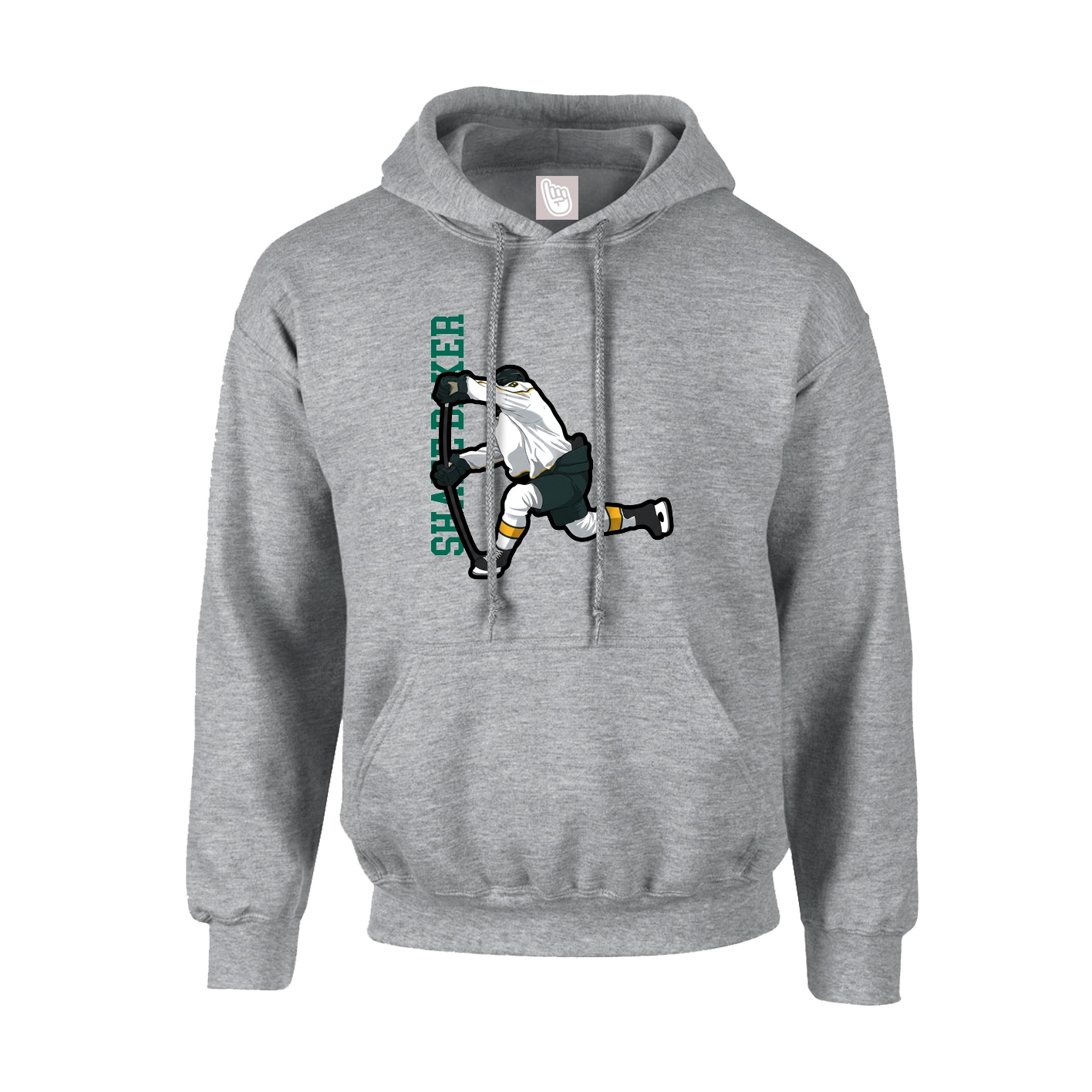 Hoodie — Name Vertical in Grey
