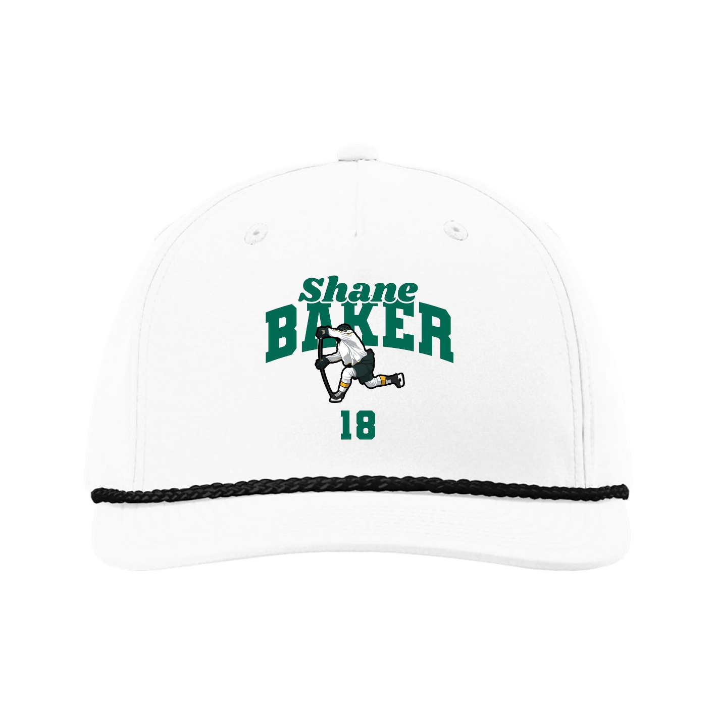 Five-Panel Classic Rope Cap — Signature Arch in White