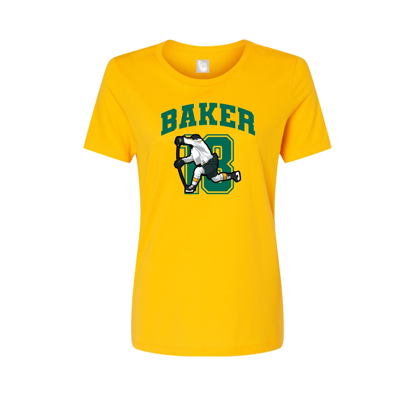 Fitted Women's Tee — Number in Gold
