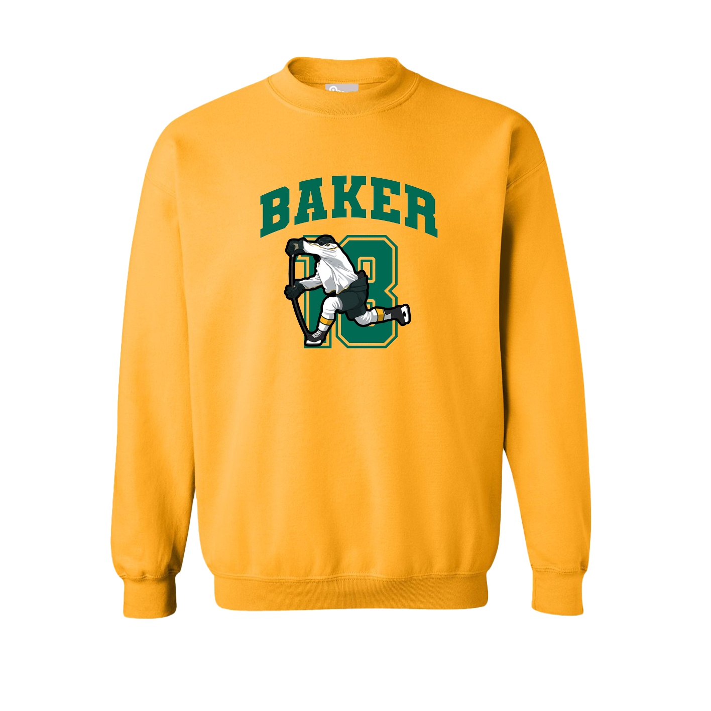 Fleece Crew — Number in Gold