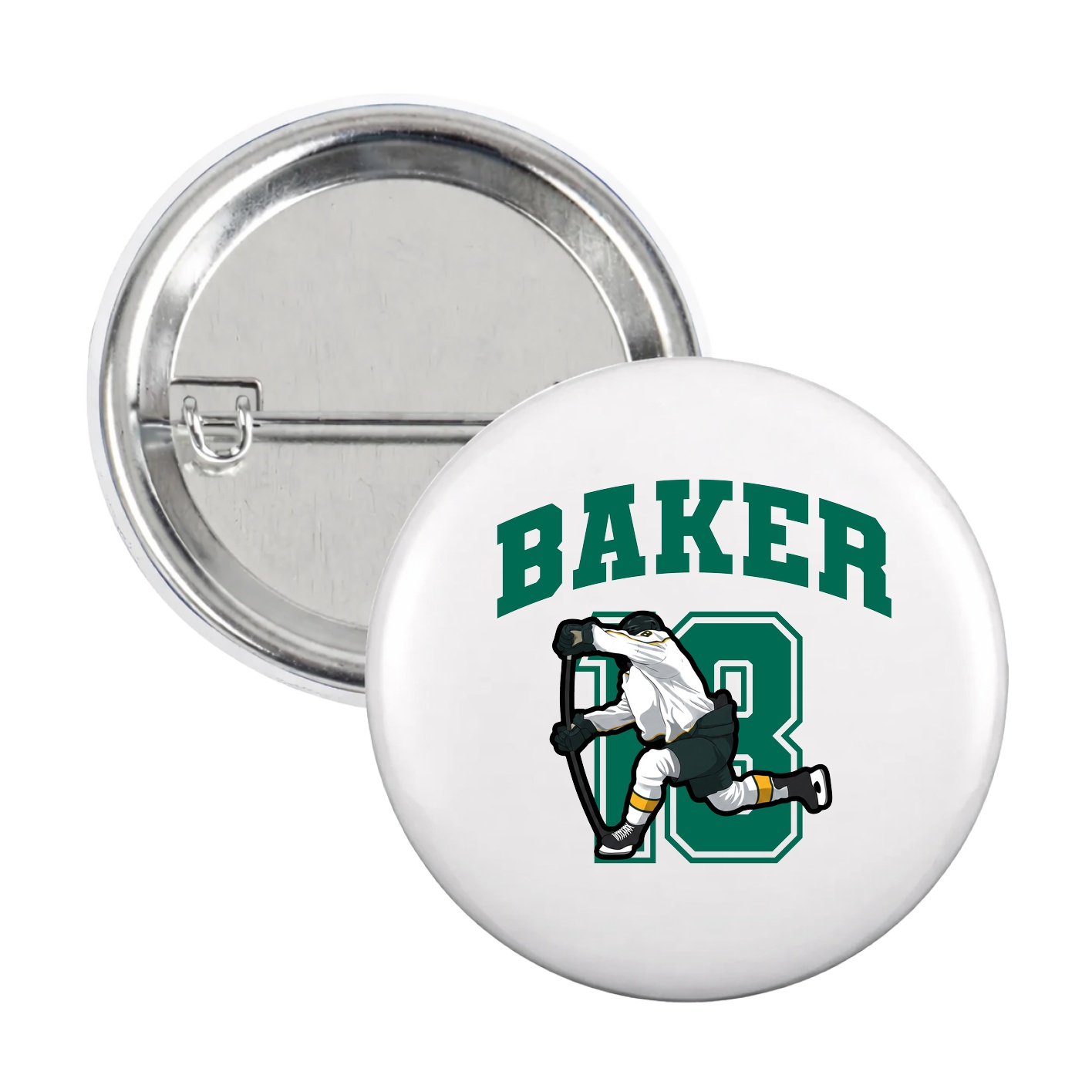 Game Day Button — Number in White