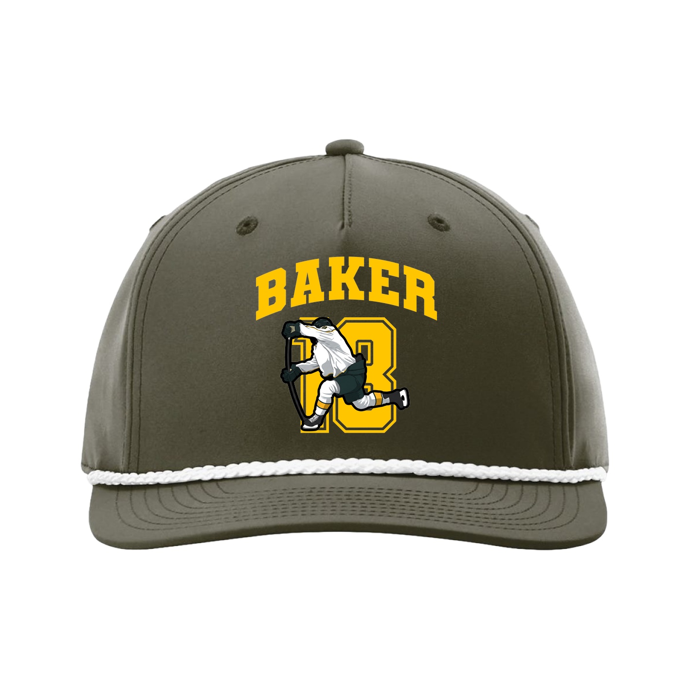 Five-Panel Classic Rope Cap — Number in Green