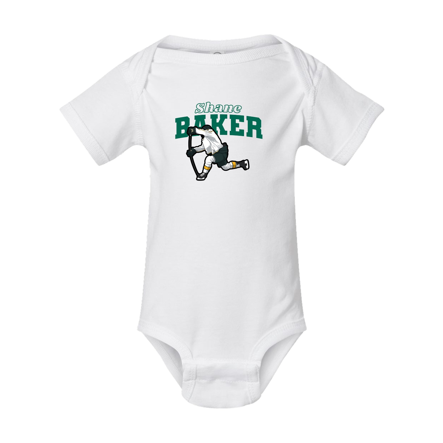 Baby Onesie — Name Arch in White