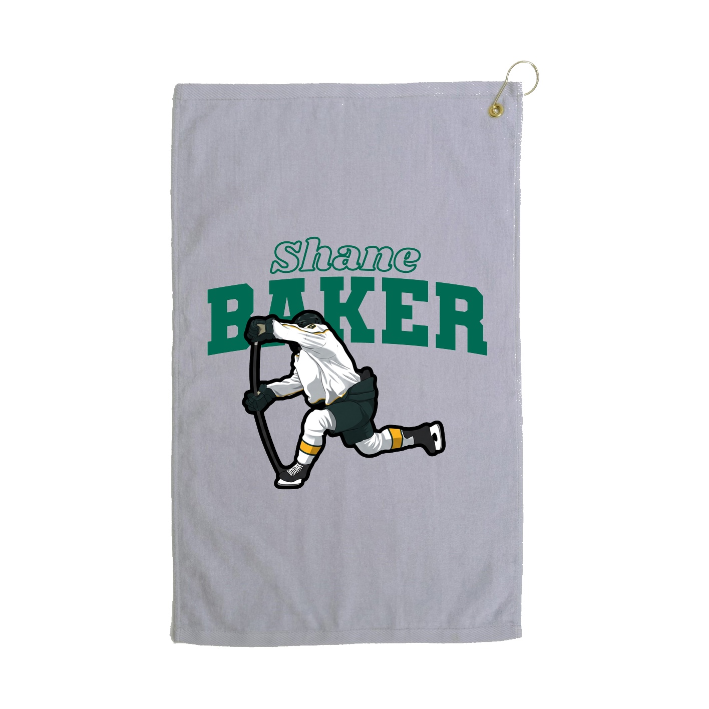 Golf Towel — Name Arch in Grey