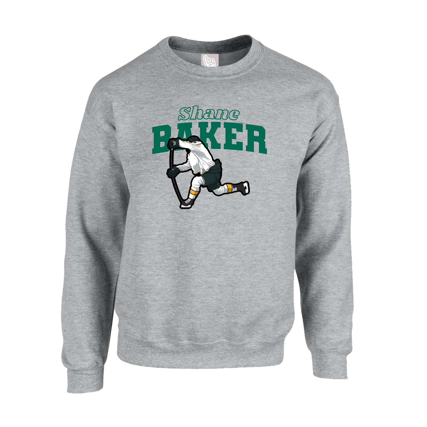 Fleece Crew — Name Arch in Grey