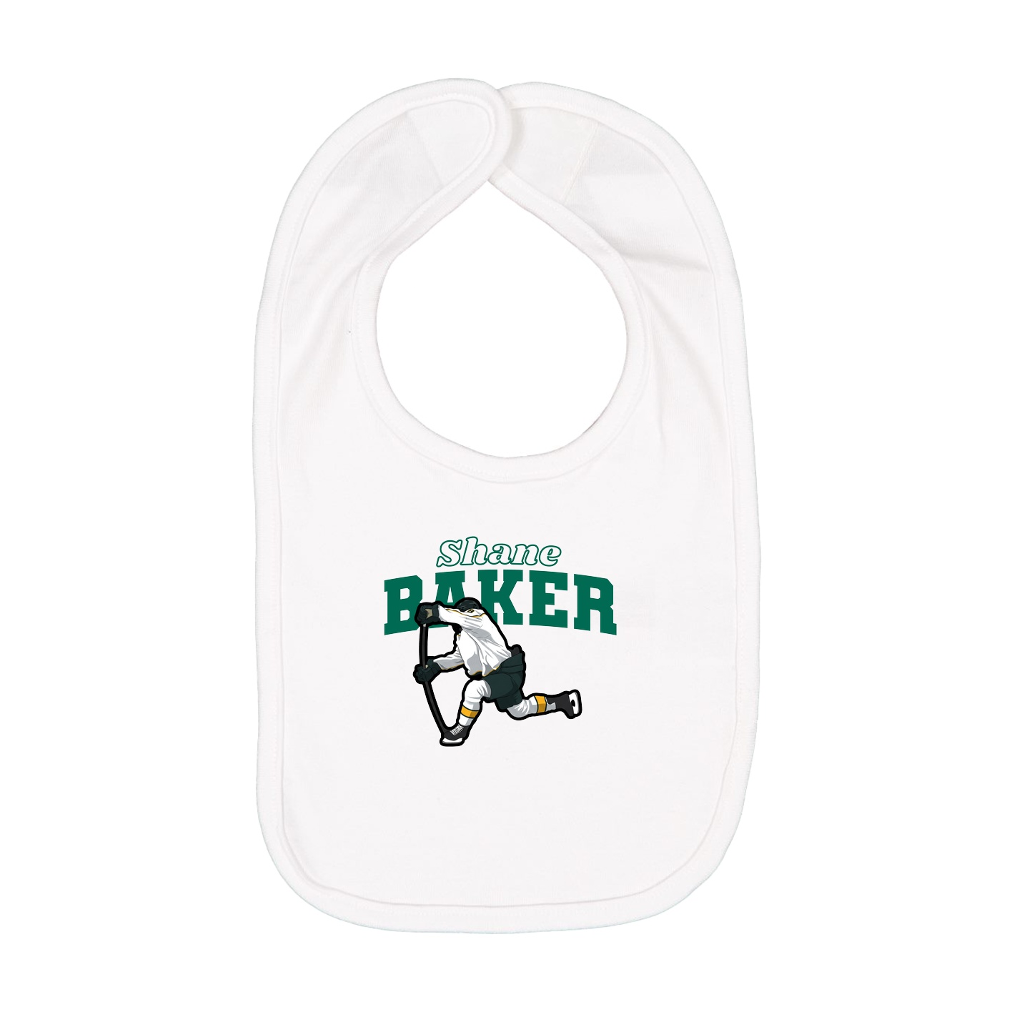 Infant Bib — Name Arch in White
