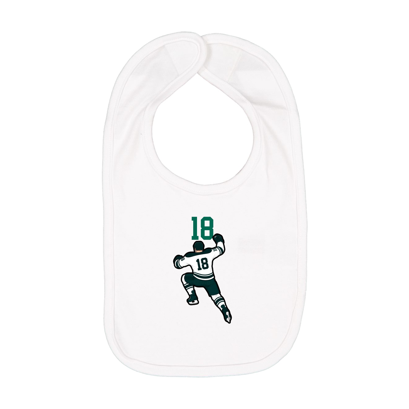 Infant Bib — Number Top in White