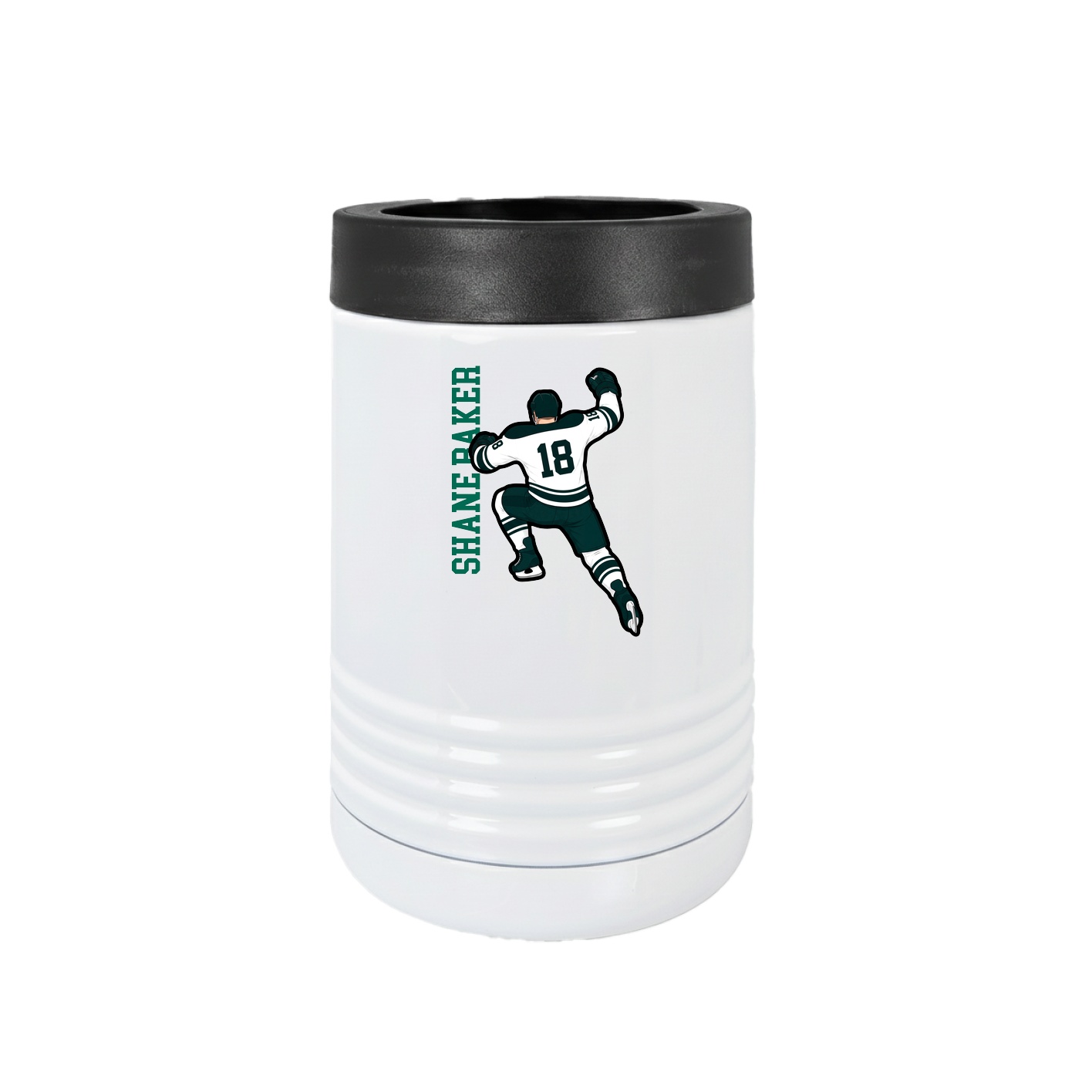 Beverage Holder — Name Vertical in White