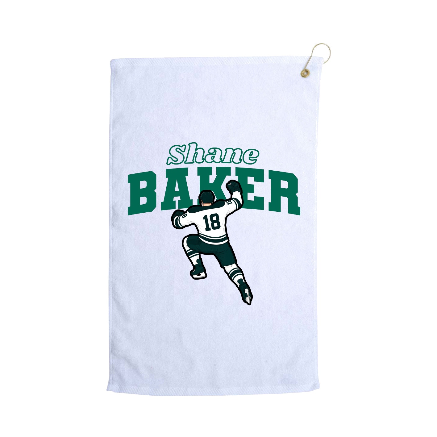 Golf Towel — Name Arch in White