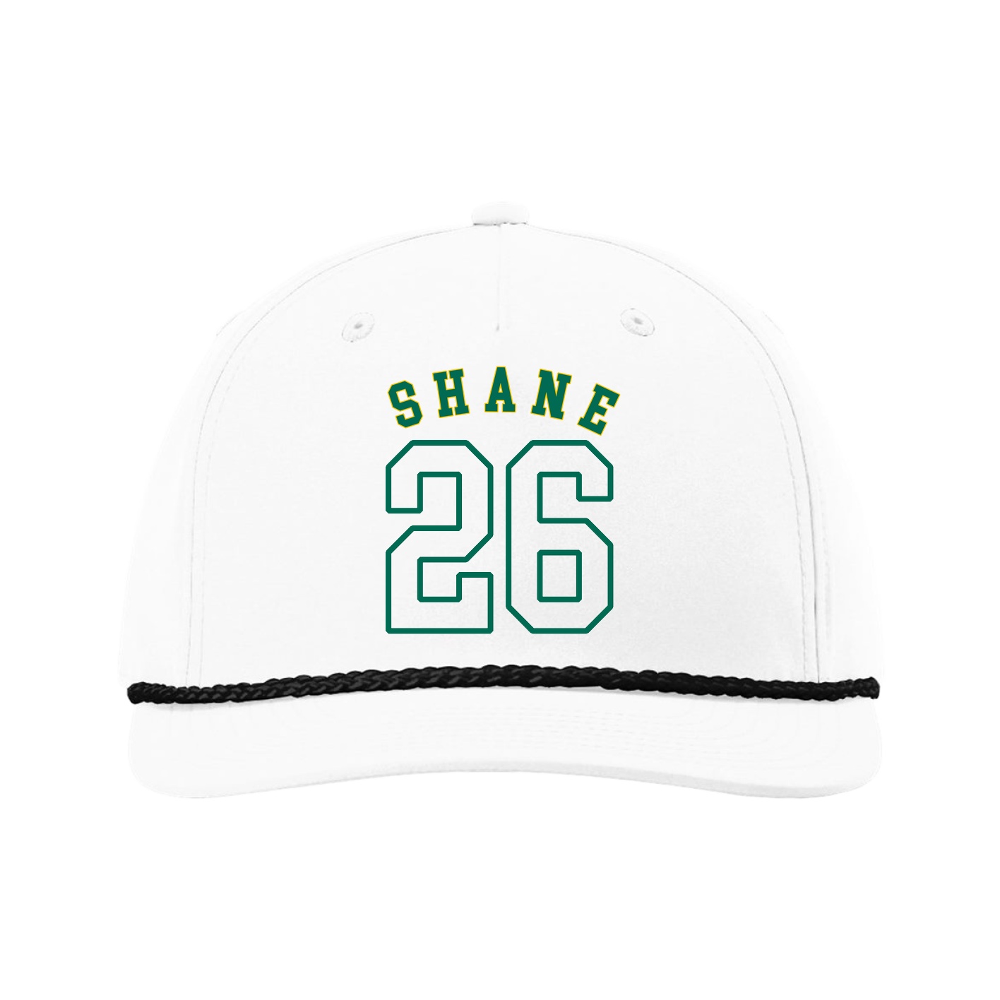 Five-Panel Classic Rope Cap — Shirsey Arch in White