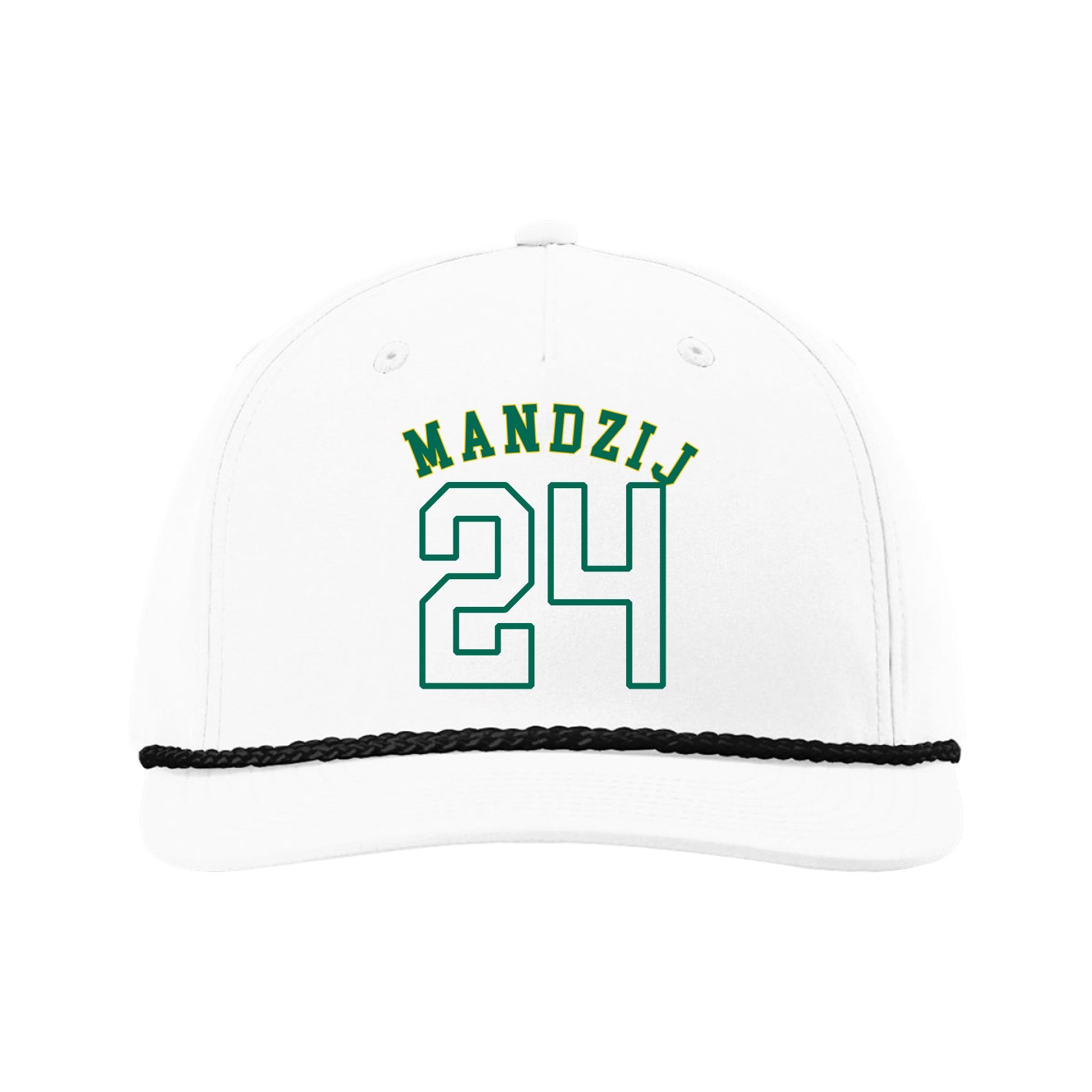 Five-Panel Classic Rope Cap — Shirsey Arch in White