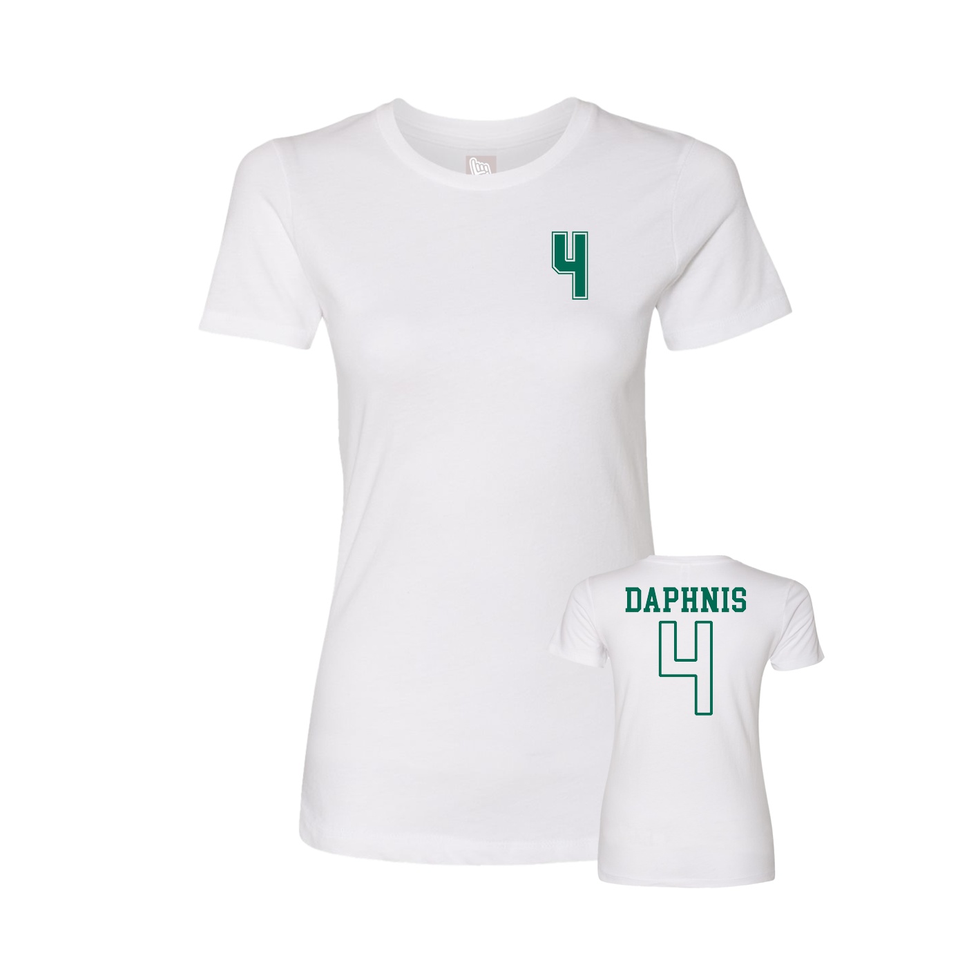 Fitted Women's Tee — Chest Back in White