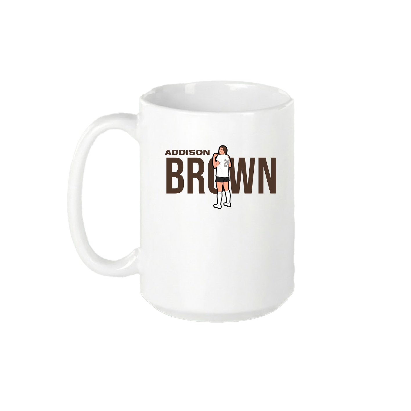15oz Coffee Mug — Player Name in White
