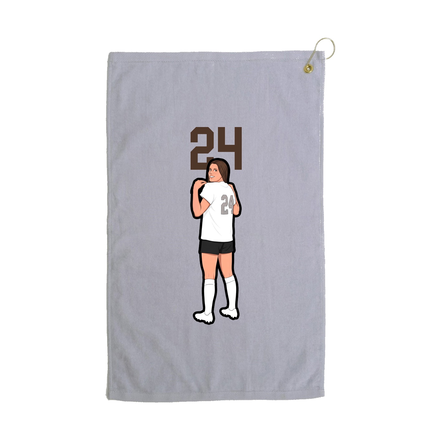 Golf Towel — Number Top in Grey