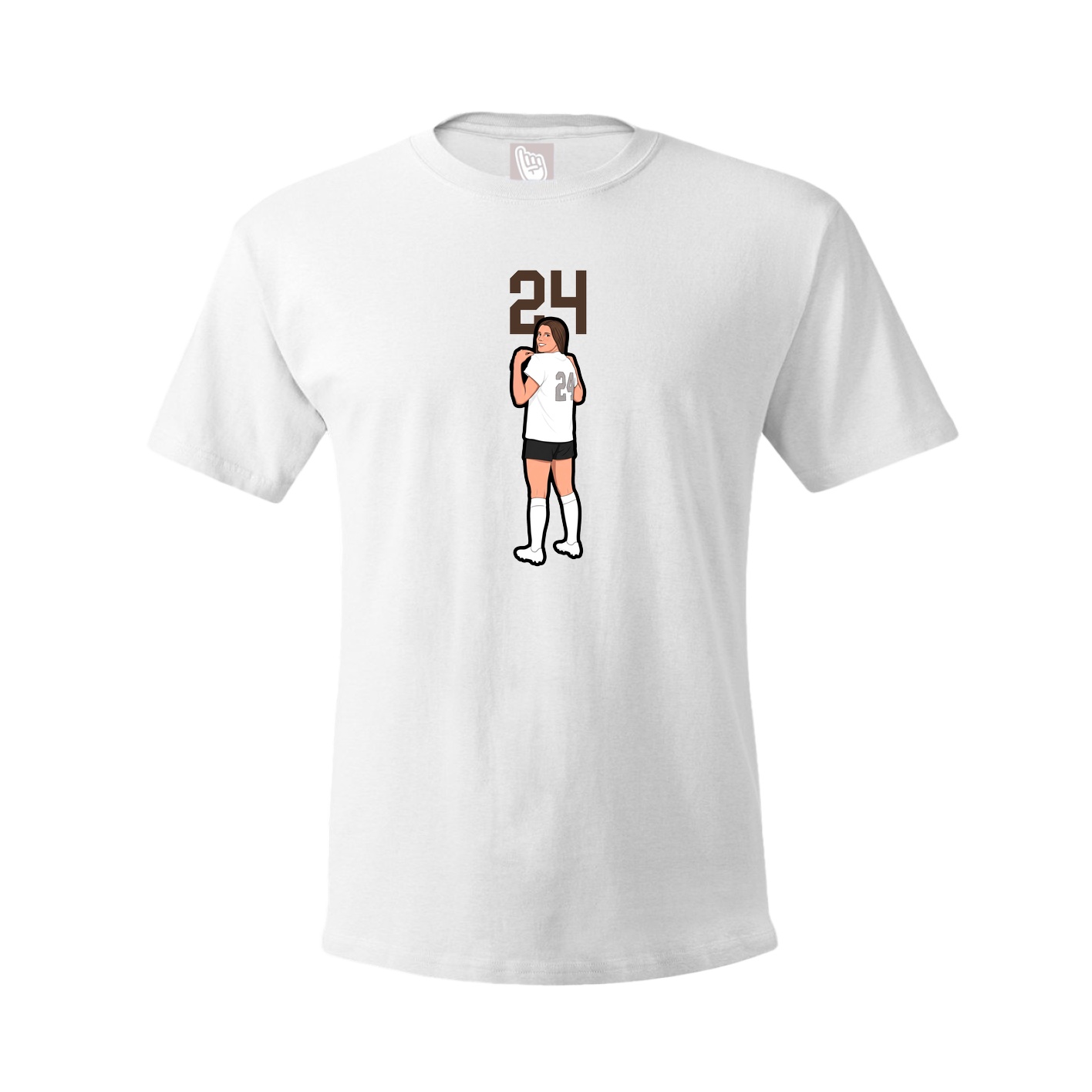 Youth Tee — Number Top in White