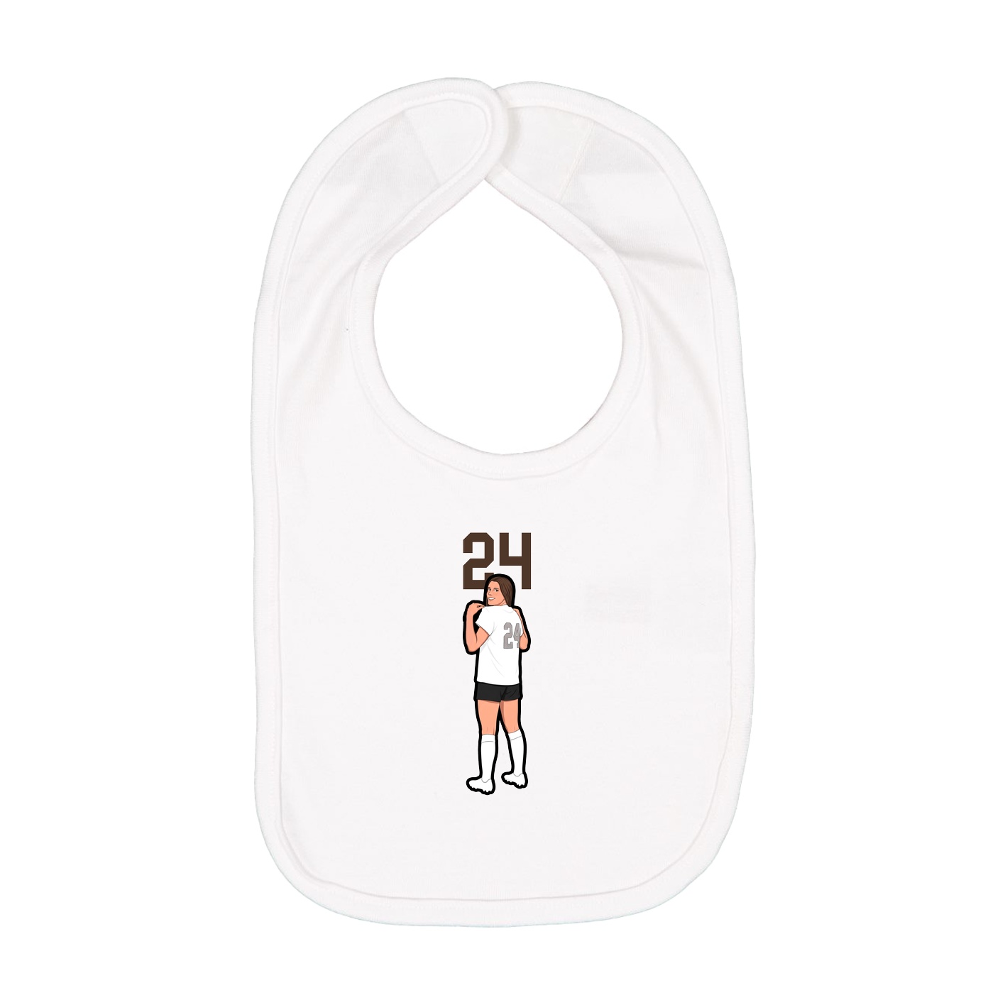 Infant Bib — Number Top in White