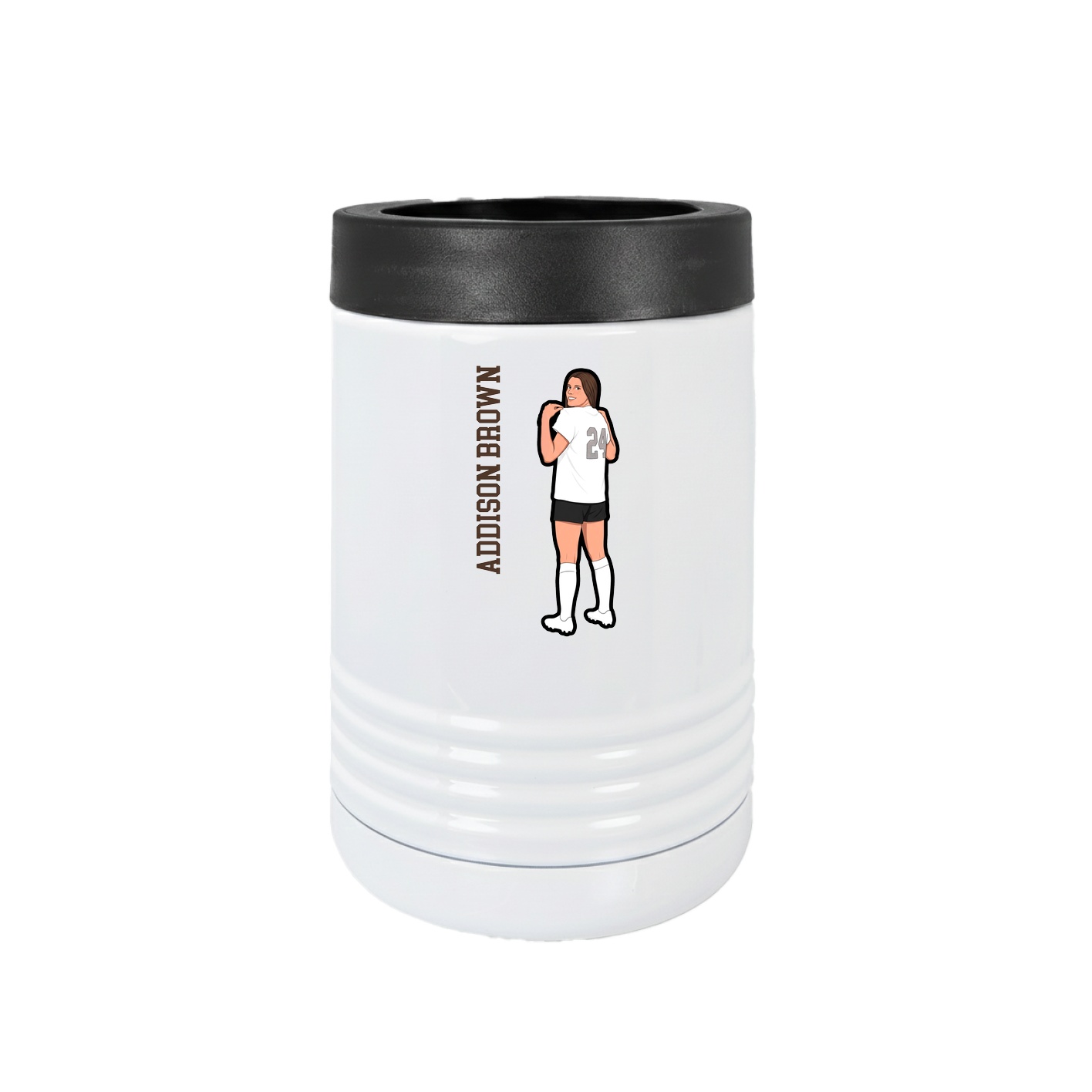 Beverage Holder — Name Vertical in White