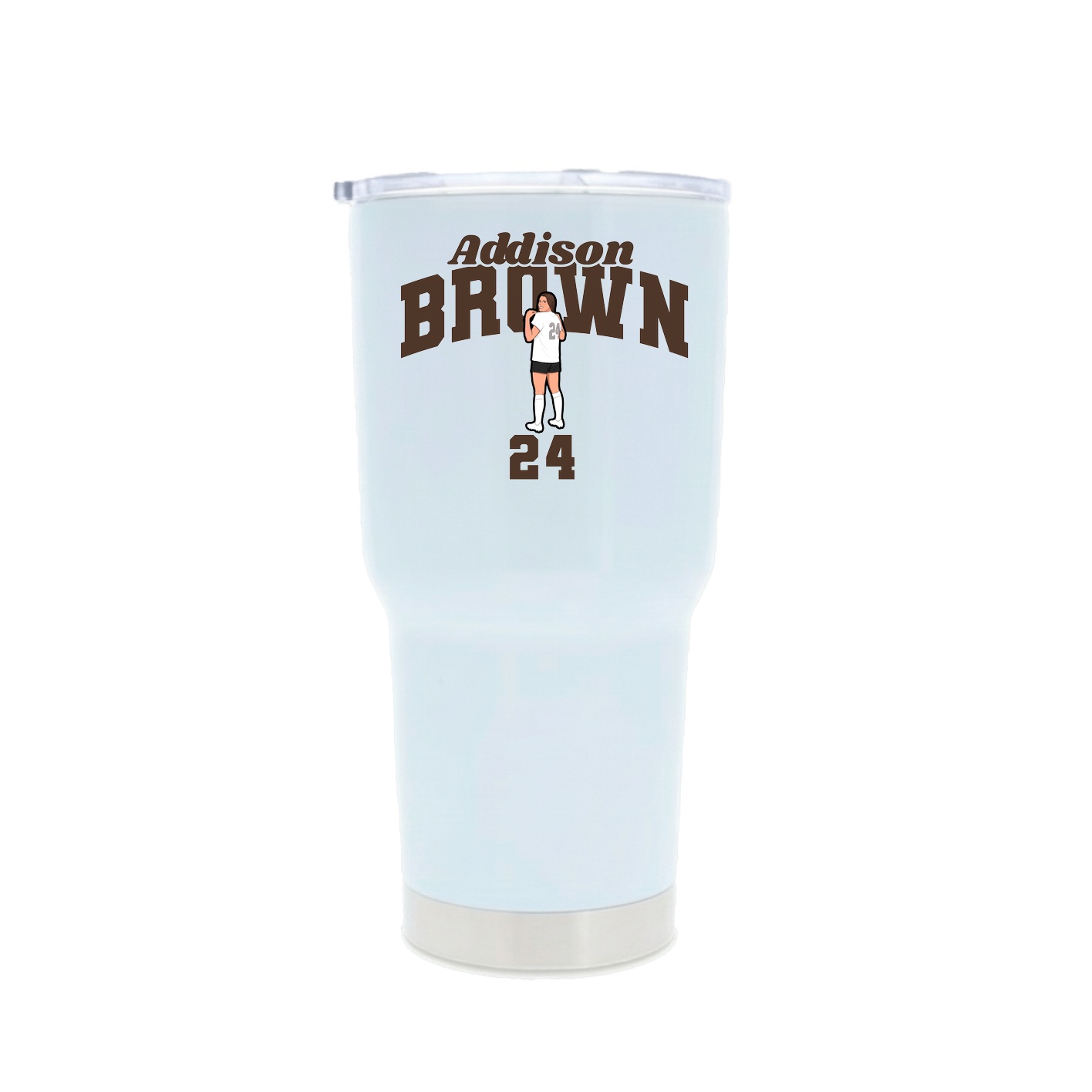 30oz Stainless Steel Tumbler — Signature Arch in White
