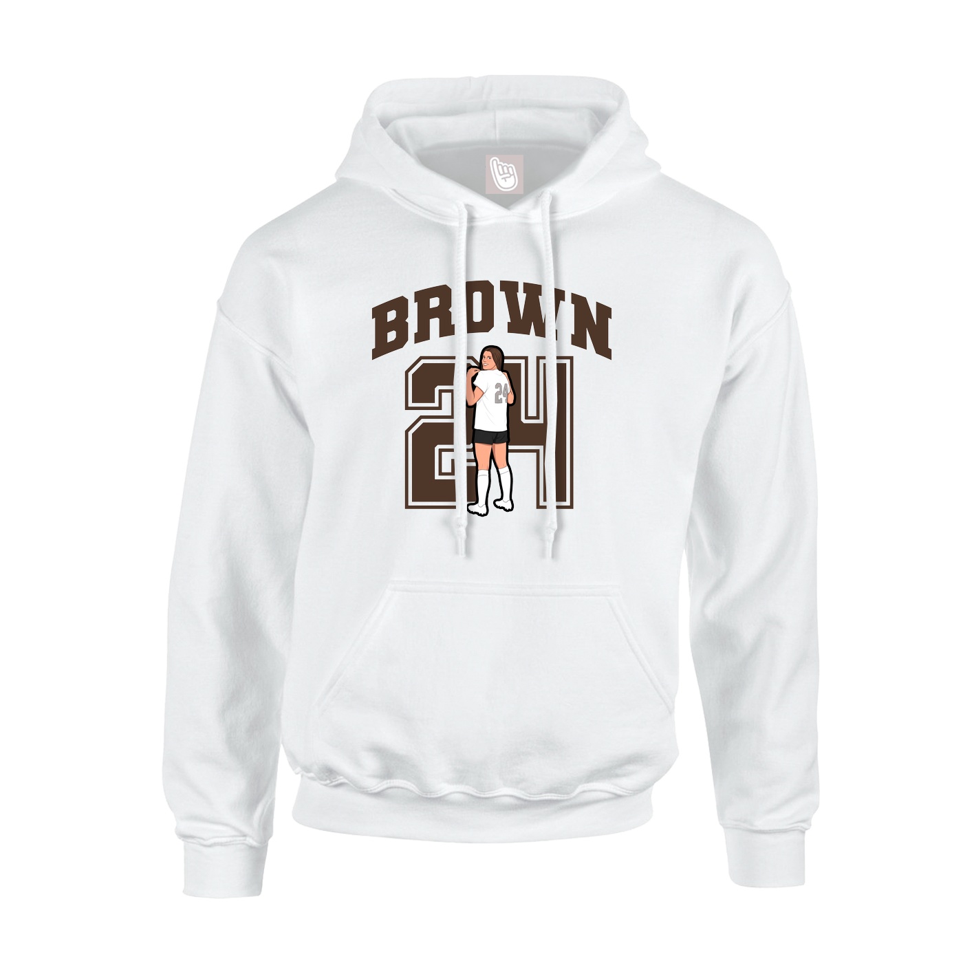 Hoodie — Number in White