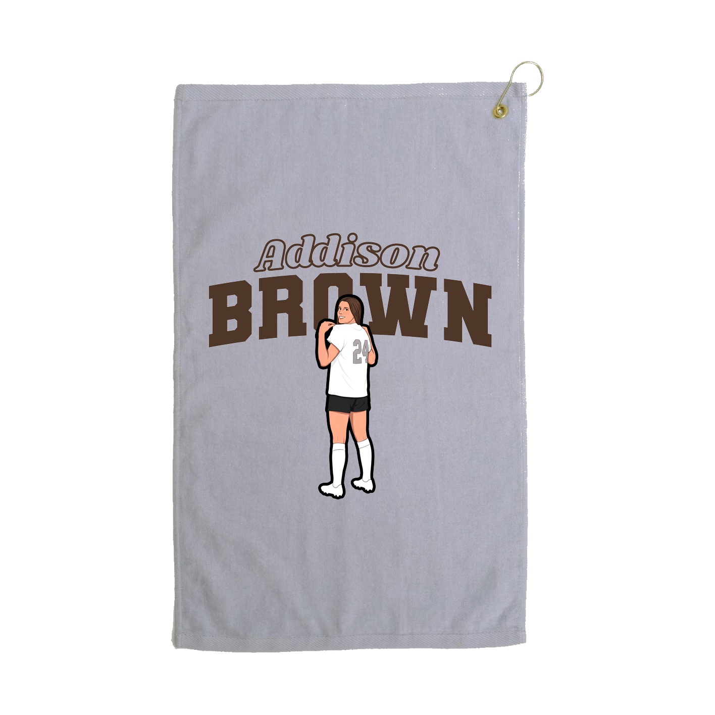 Golf Towel — Name Arch in Grey