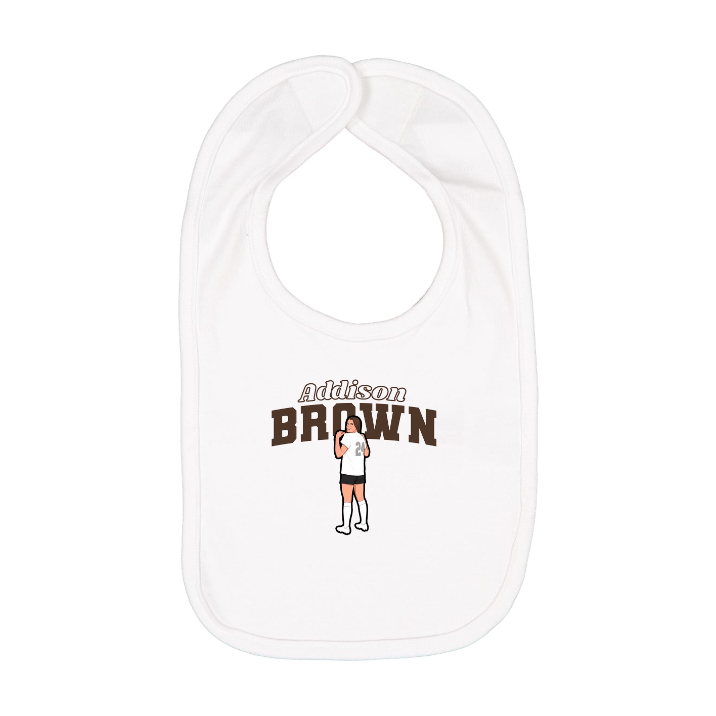 Infant Bib — Name Arch in White