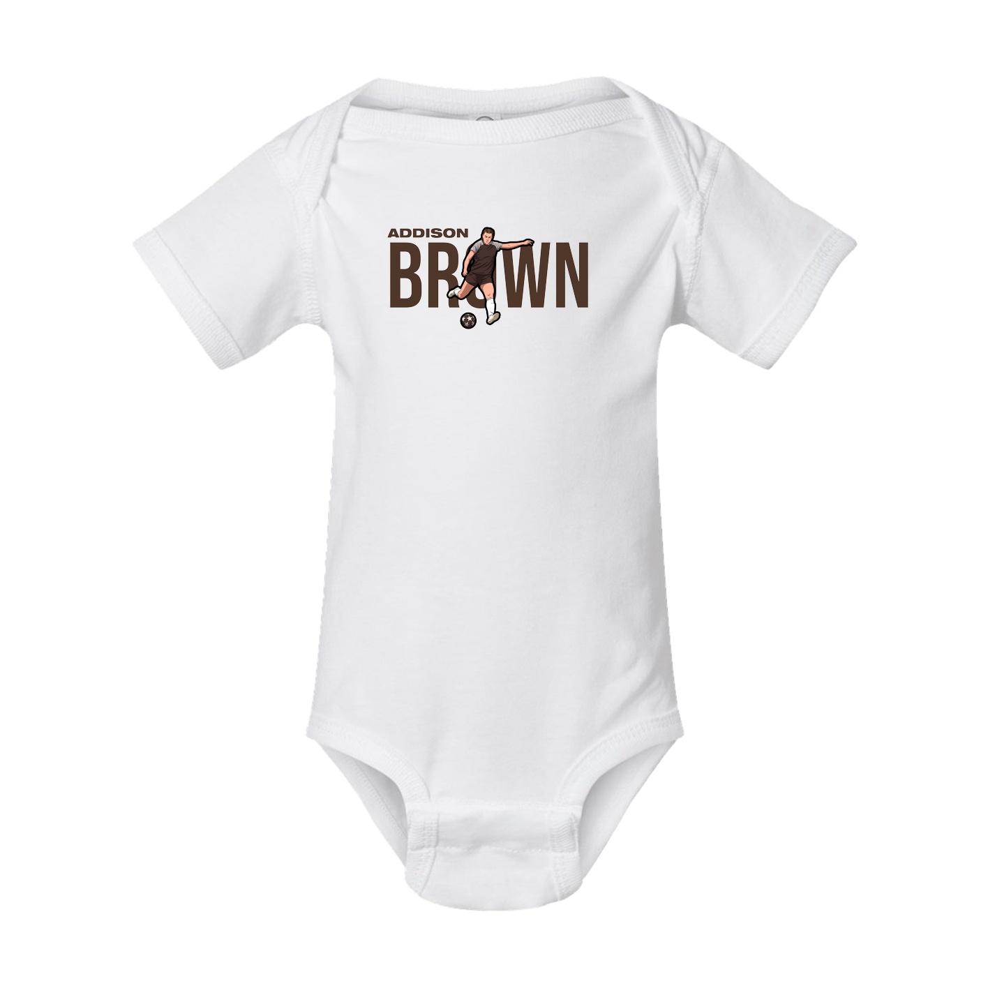 Baby Onesie — Player Name in White
