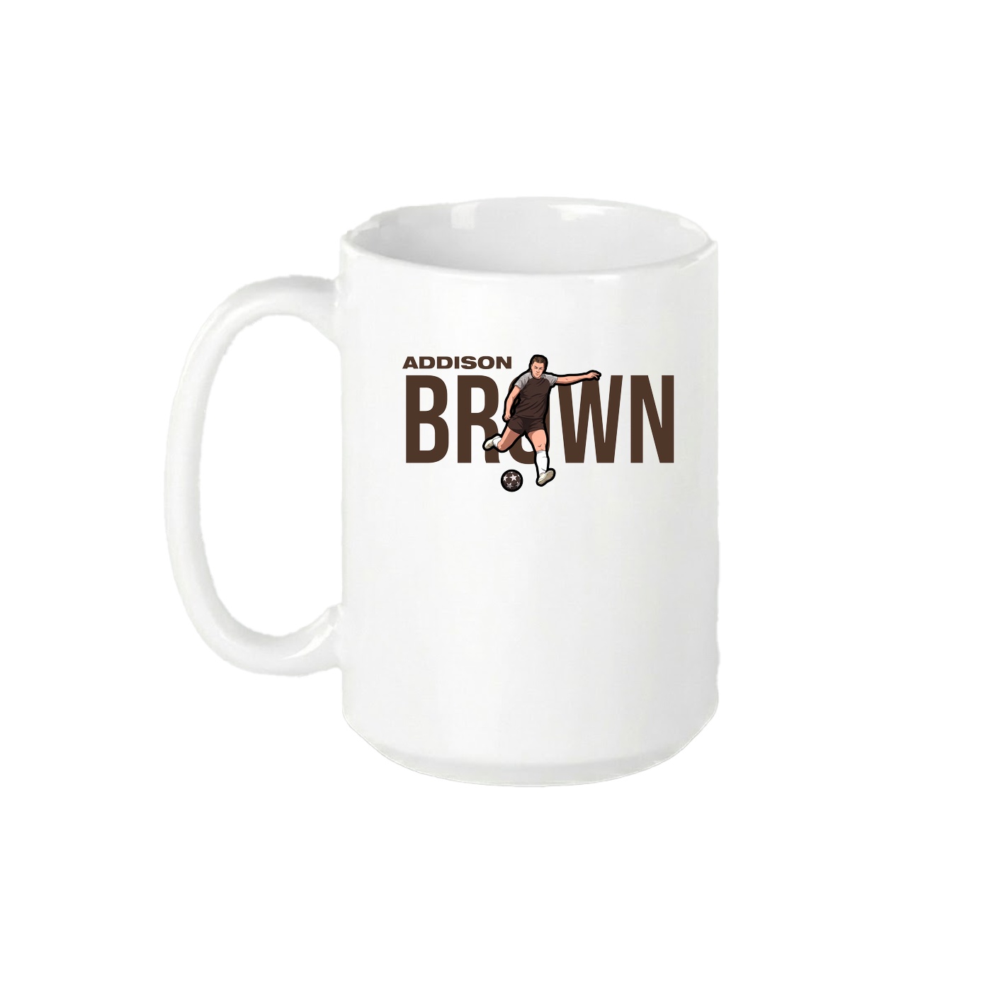 15oz Coffee Mug — Player Name in White