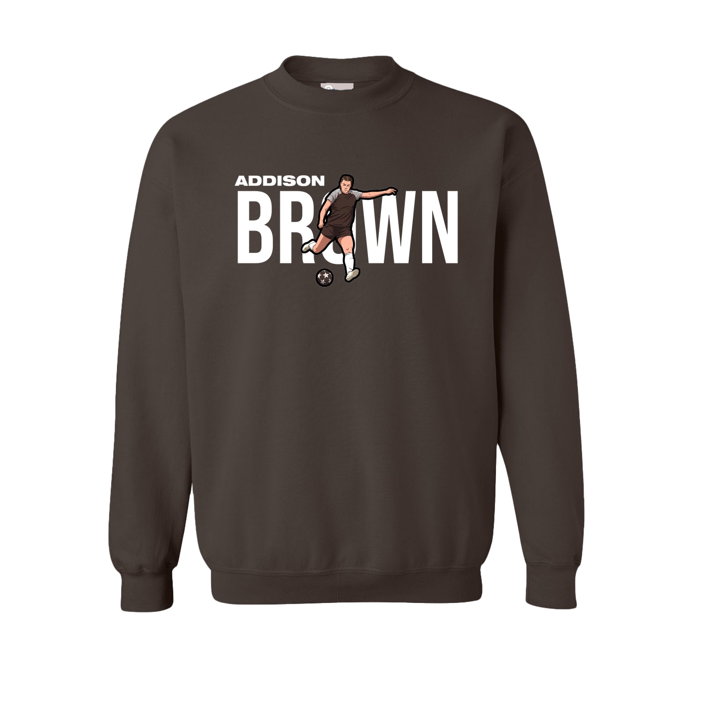 Fleece Crew — Player Name in Brown