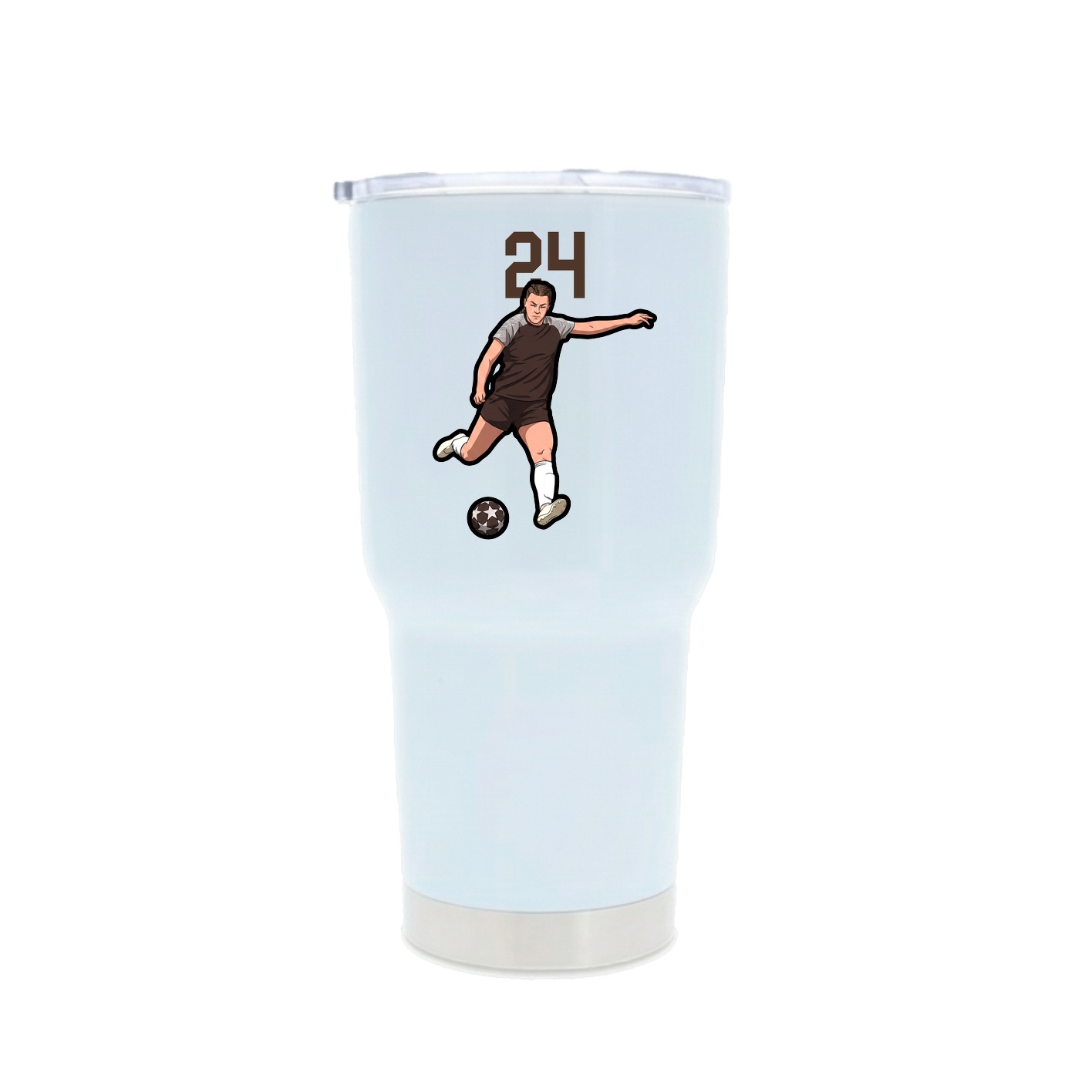 30oz Stainless Steel Tumbler — Number Top in White