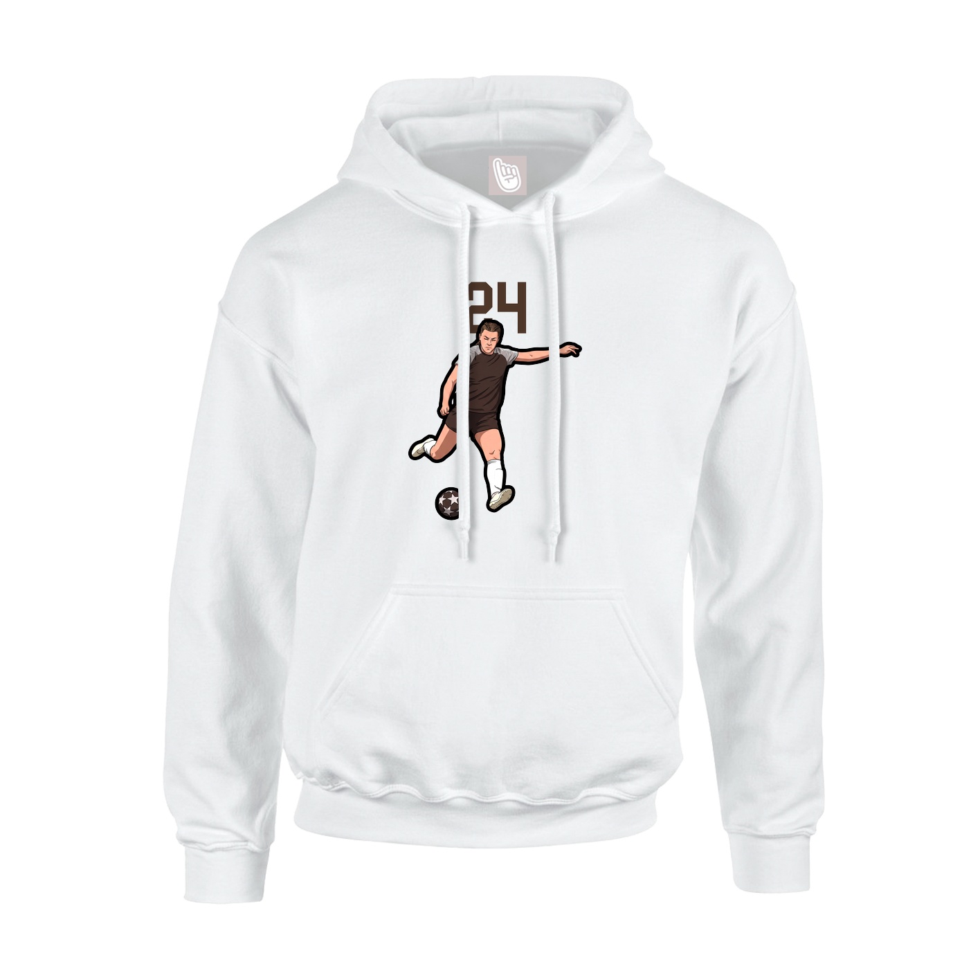 Youth Hoodie — Number Top in White