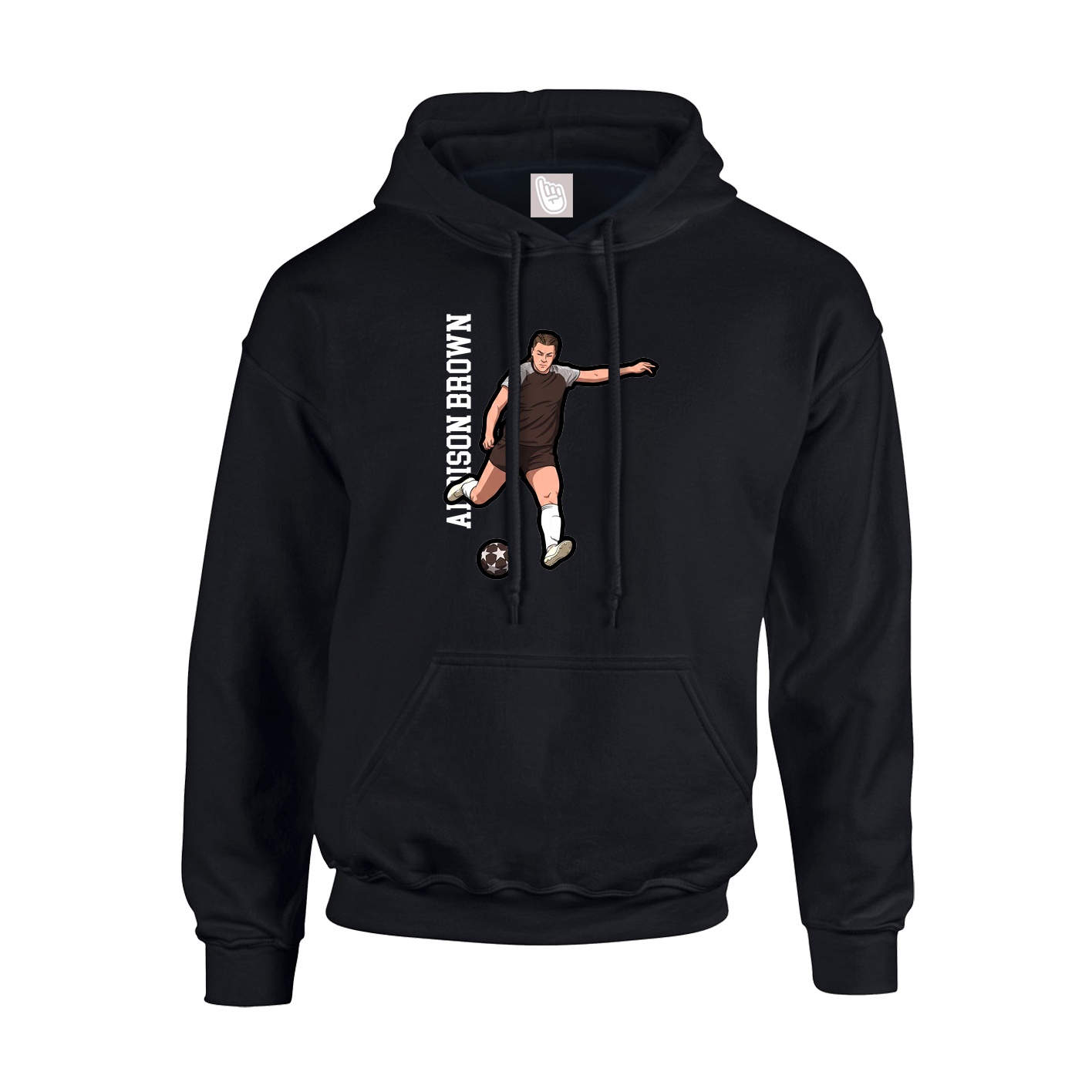Youth Hoodie — Name Vertical in Black