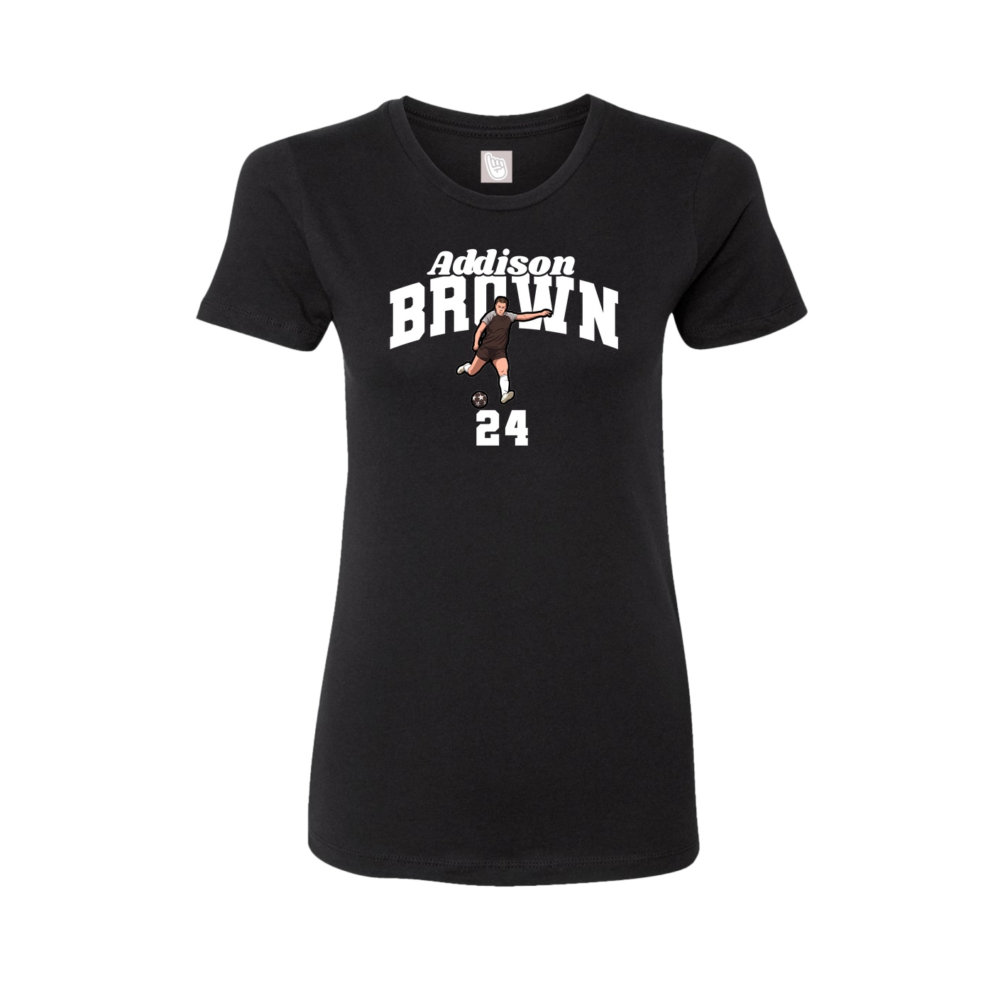 Fitted Women's Tee — Signature Arch in Black