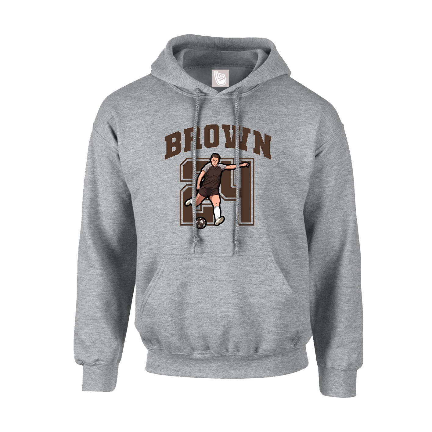 Youth Hoodie — Number in Grey