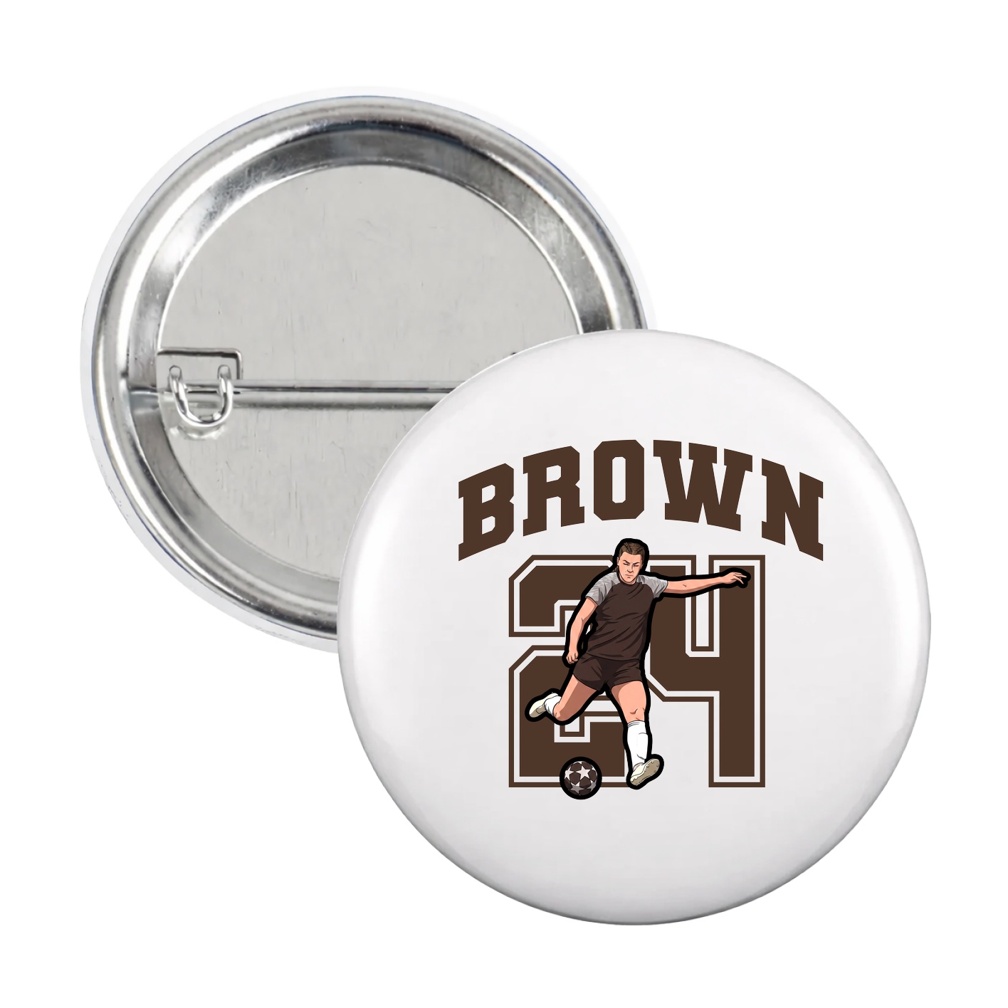 Game Day Button — Number in White