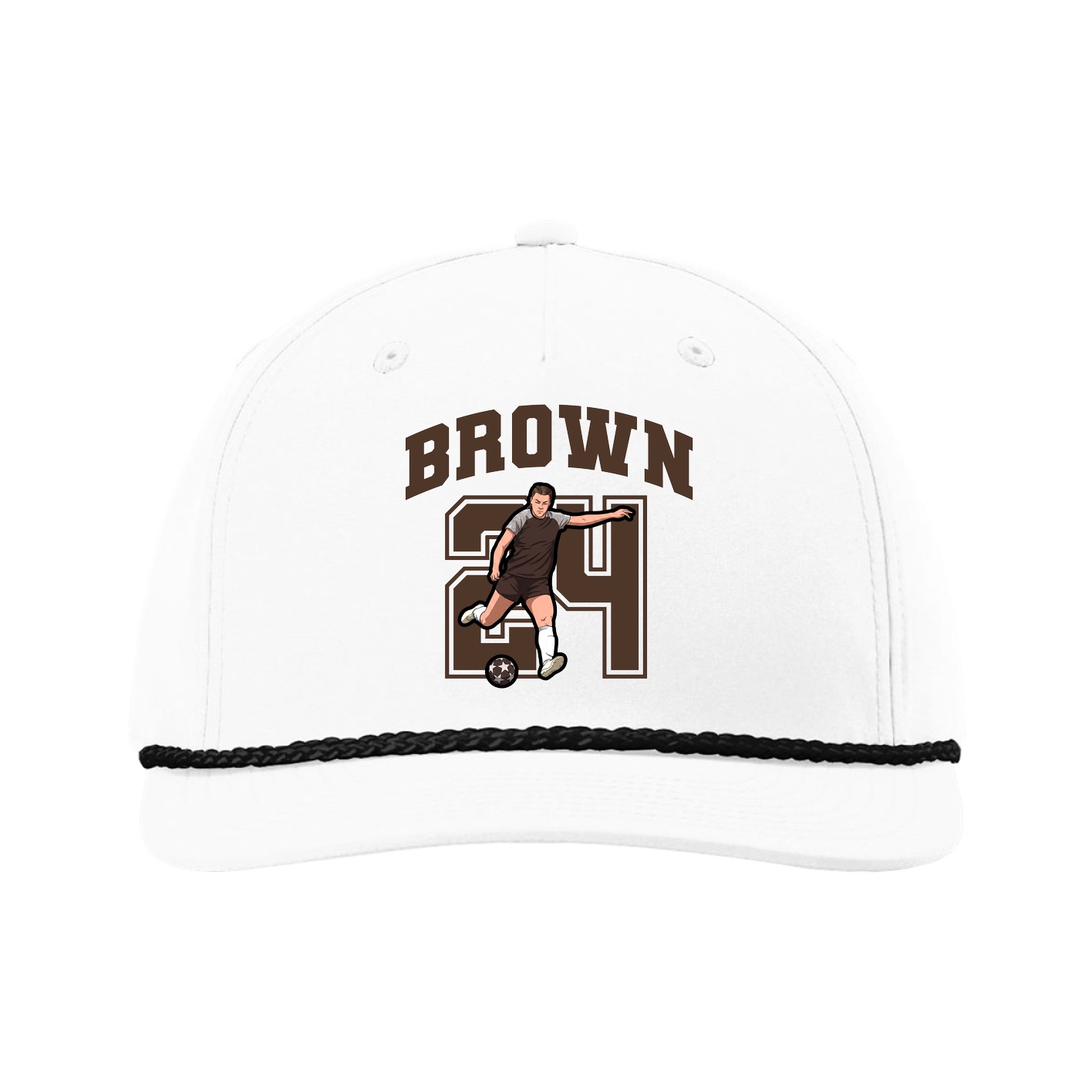 Five-Panel Classic Rope Cap — Number in White