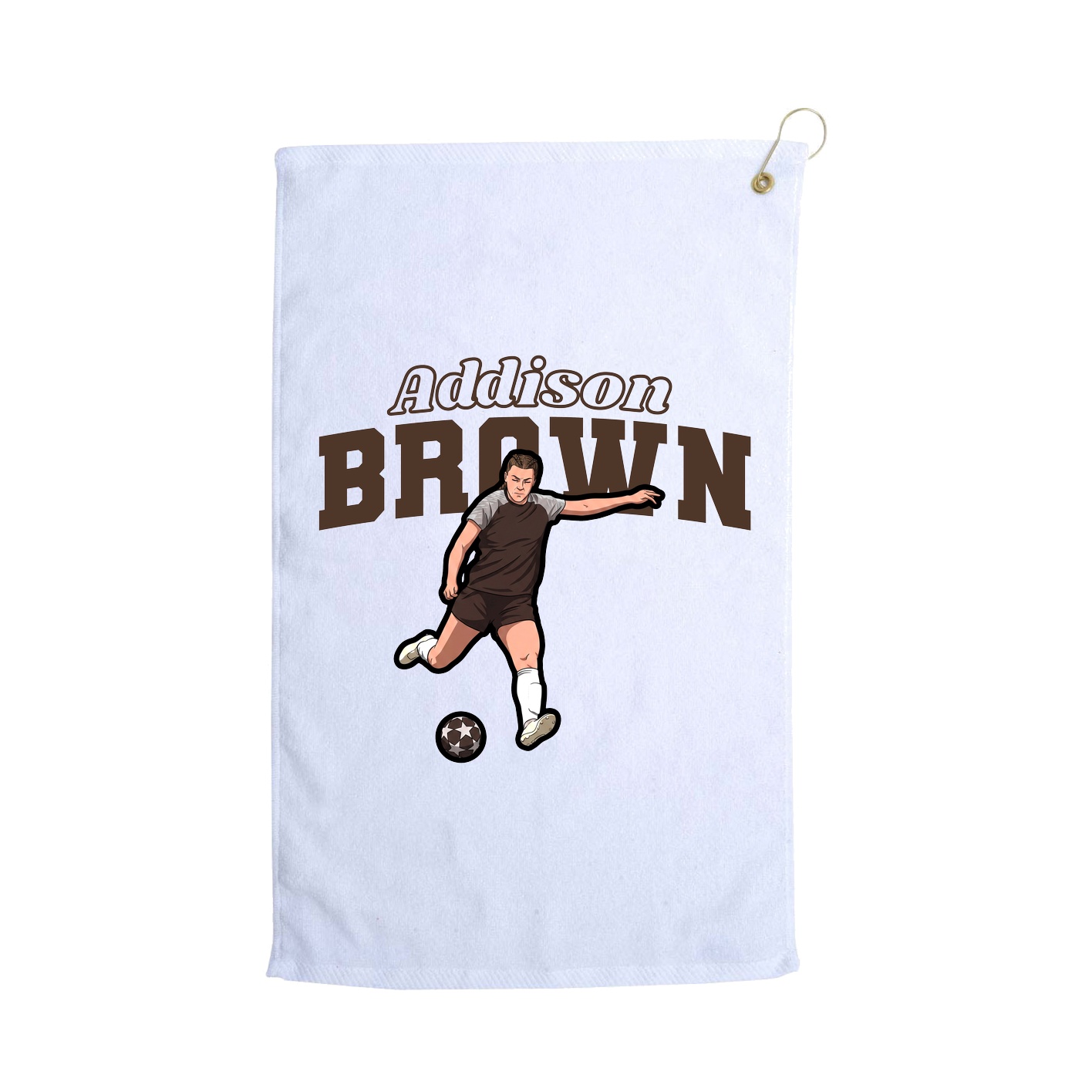 Golf Towel — Name Arch in White