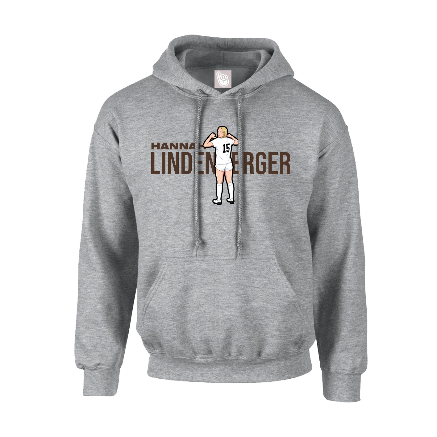 Hoodie — Player Name in Grey