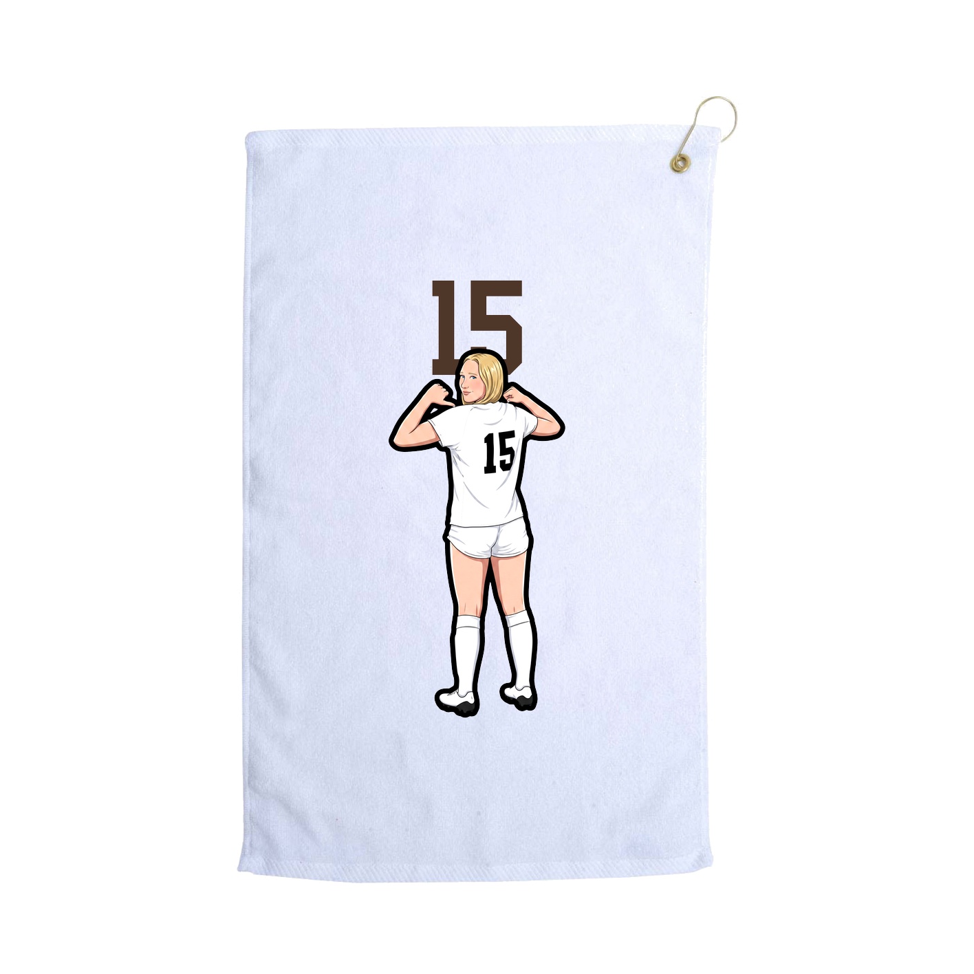 Golf Towel — Number Top in White