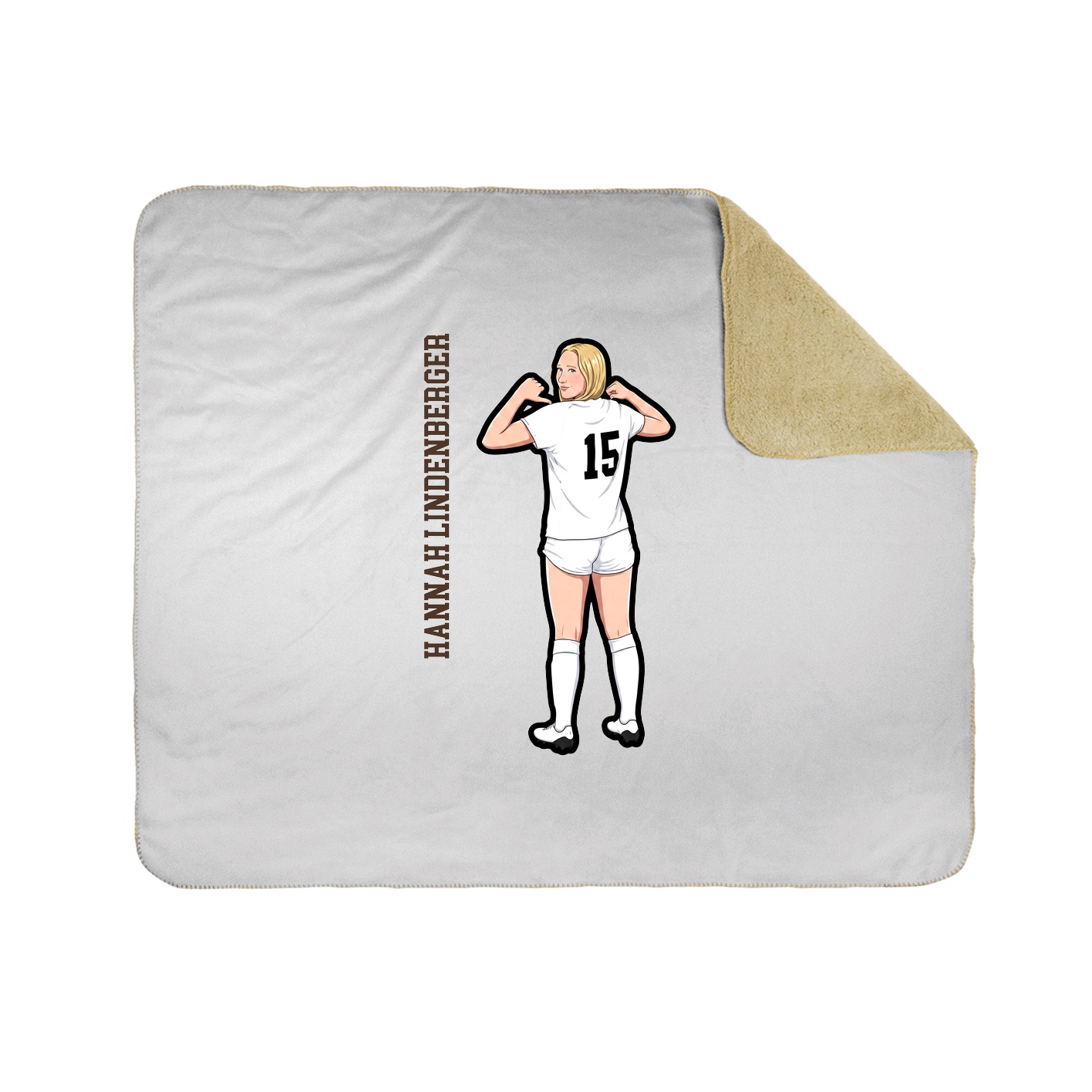 Throw Blanket — Name Vertical in White