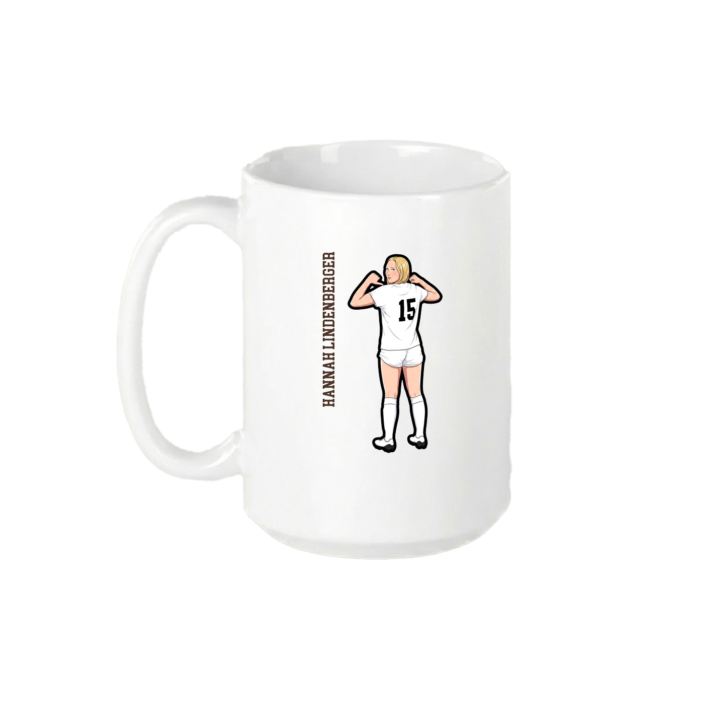 15oz Coffee Mug — Name Vertical in White