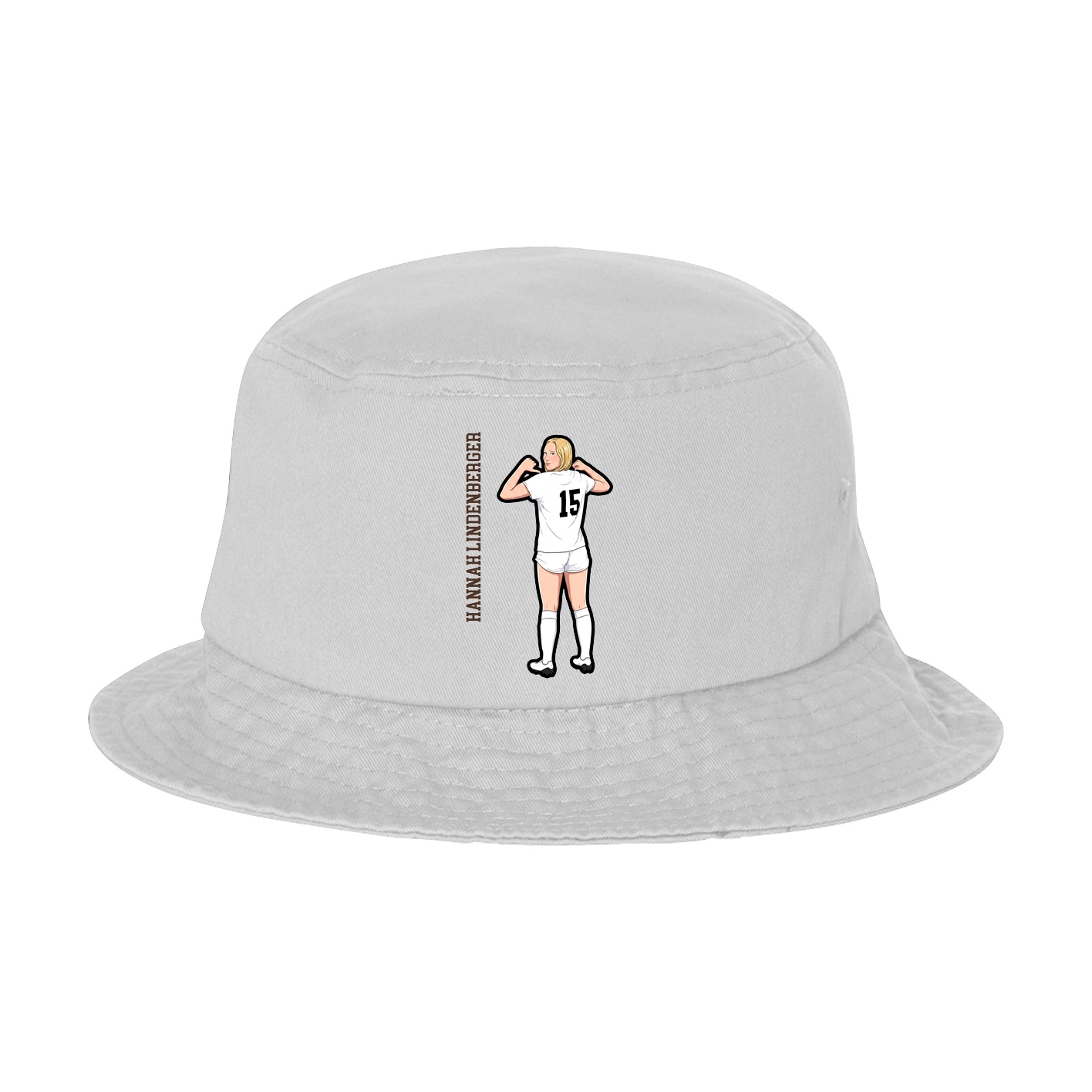 Bucket Cap — Name Vertical in White