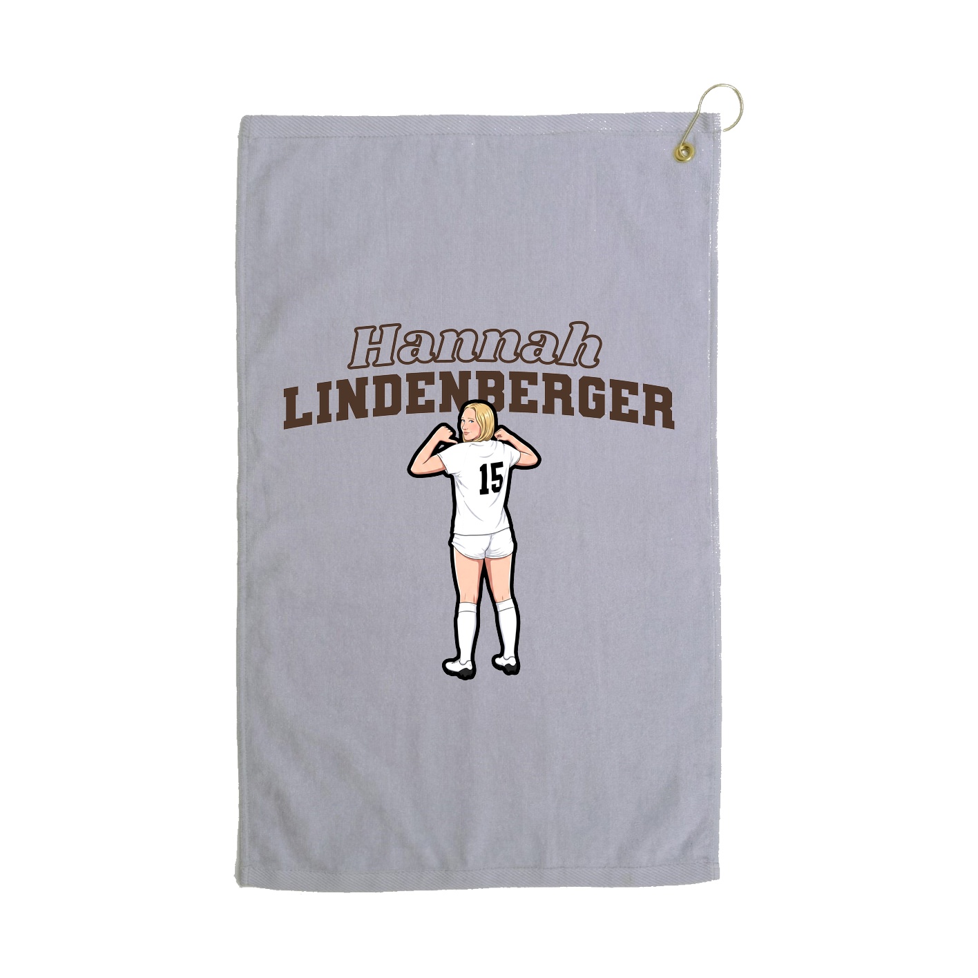 Golf Towel — Name Arch in Grey