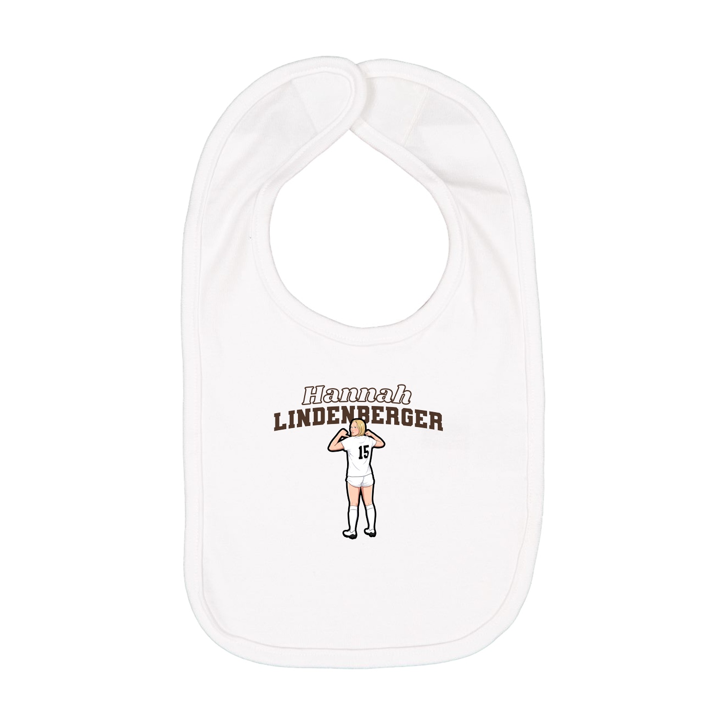 Infant Bib — Name Arch in White