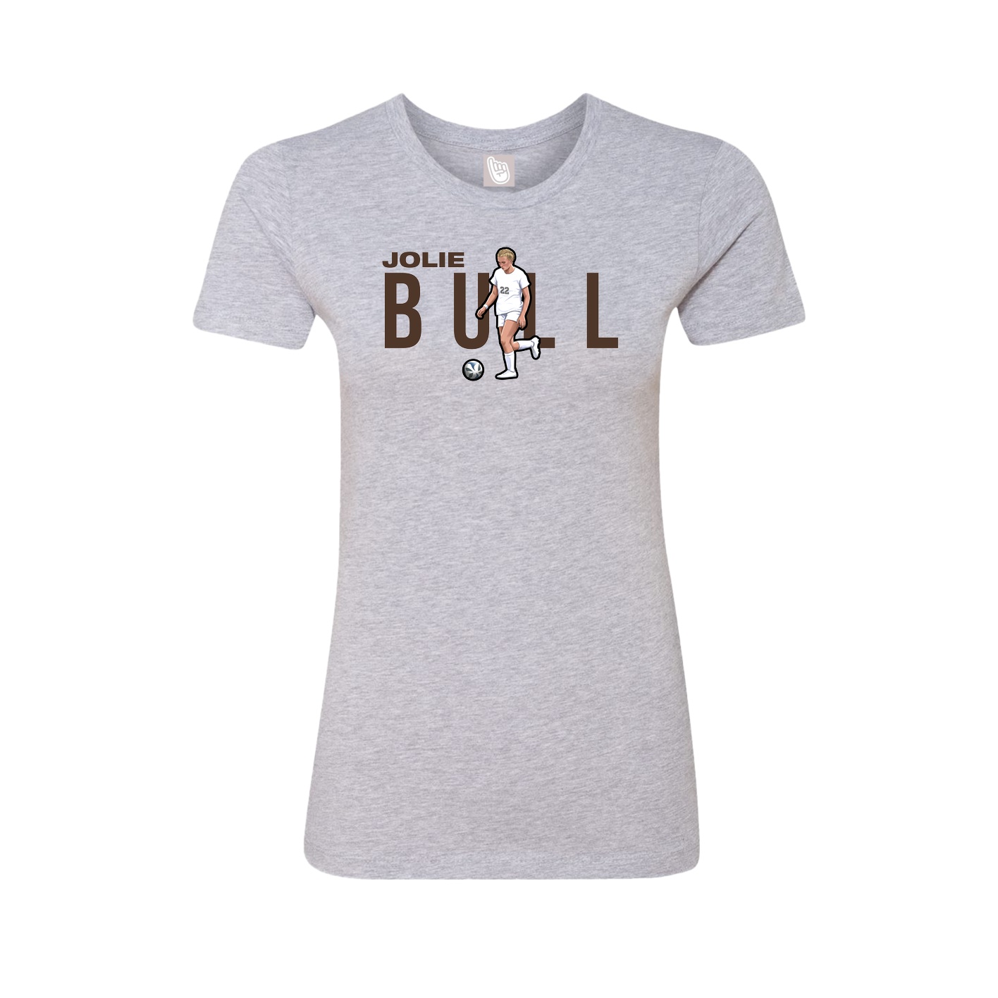 Fitted Women's Tee — Player Name in Grey