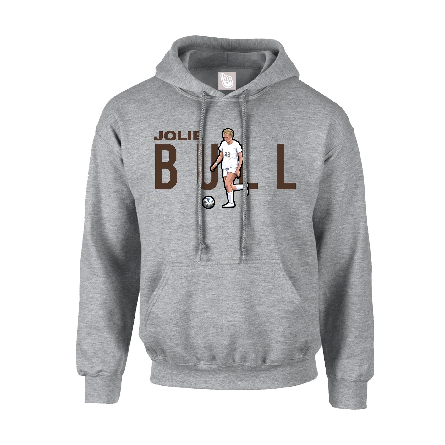 Hoodie — Player Name in Grey