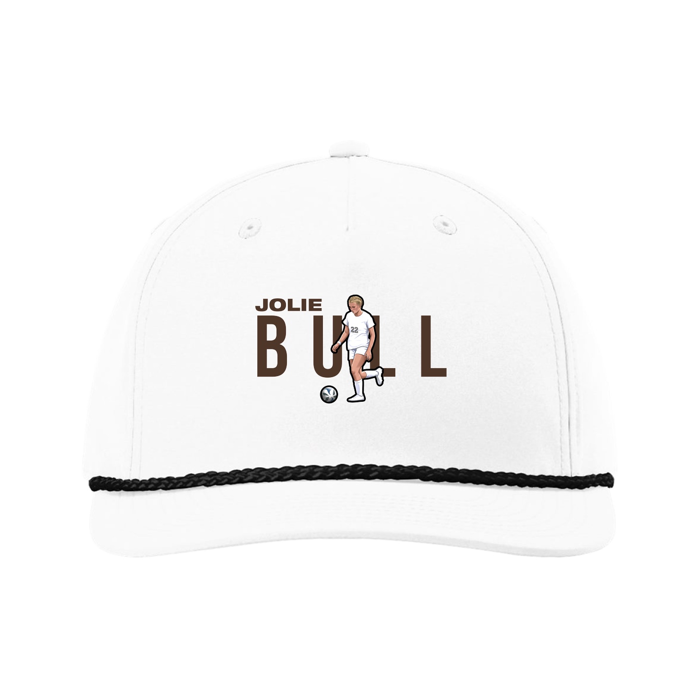 Five-Panel Classic Rope Cap — Player Name in White
