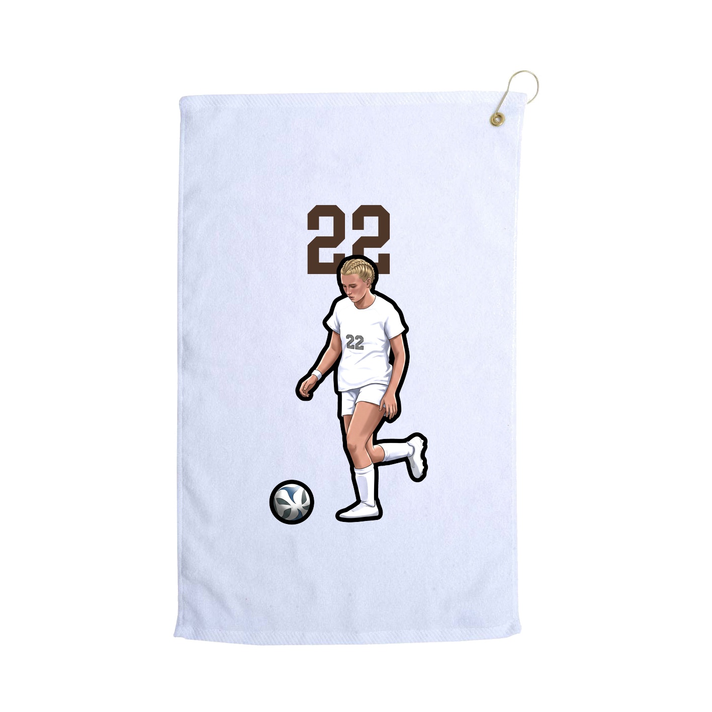 Golf Towel — Number Top in White